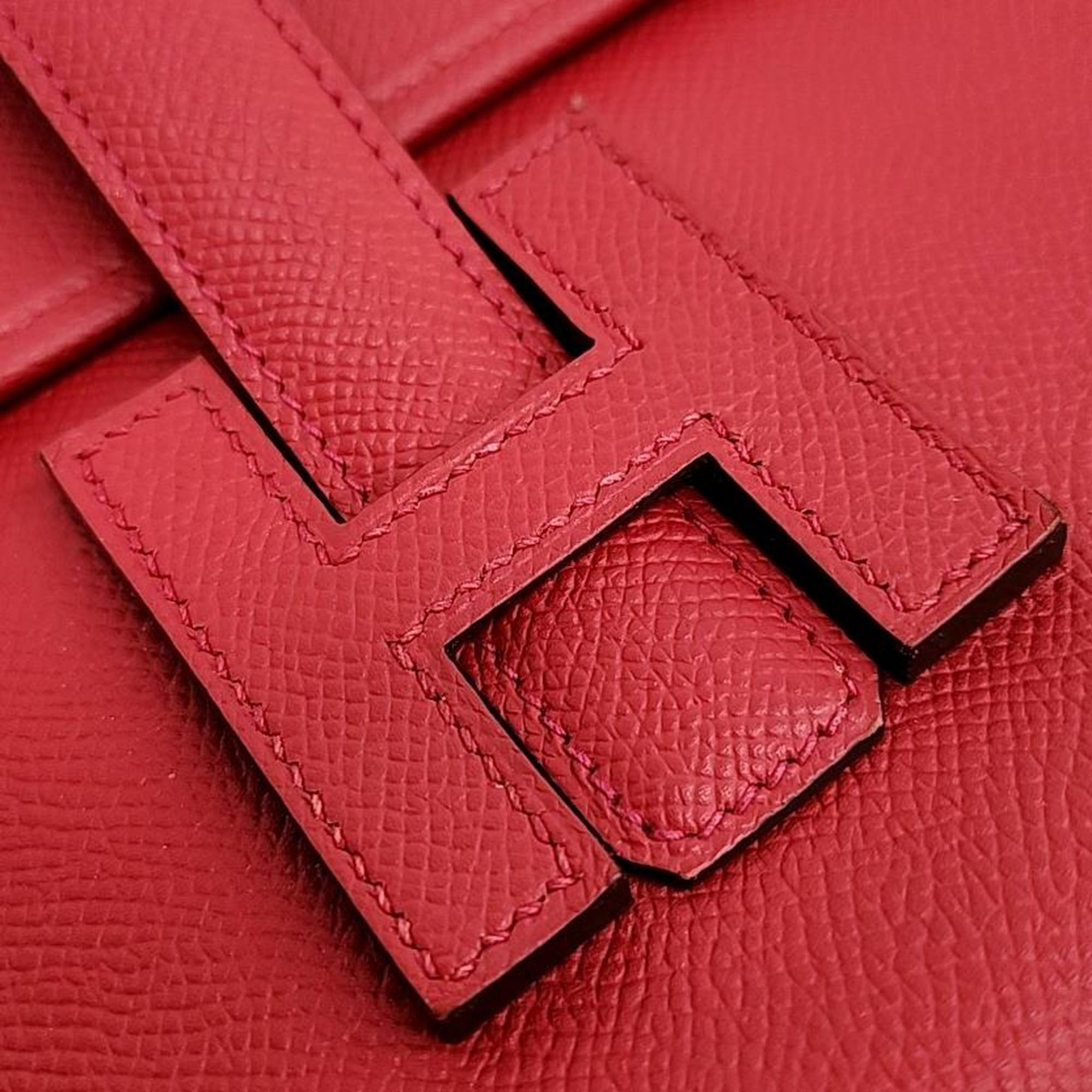 Hermes Leather Red Jige Clutch (X)