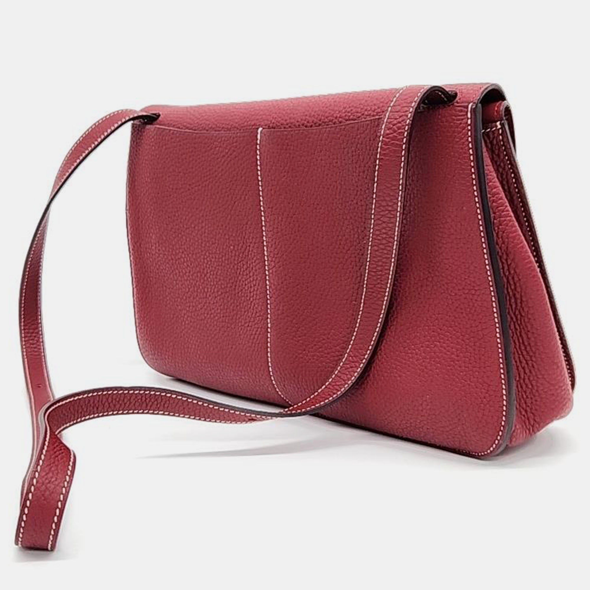 Hermes Leather Red Halzan Bag (A)