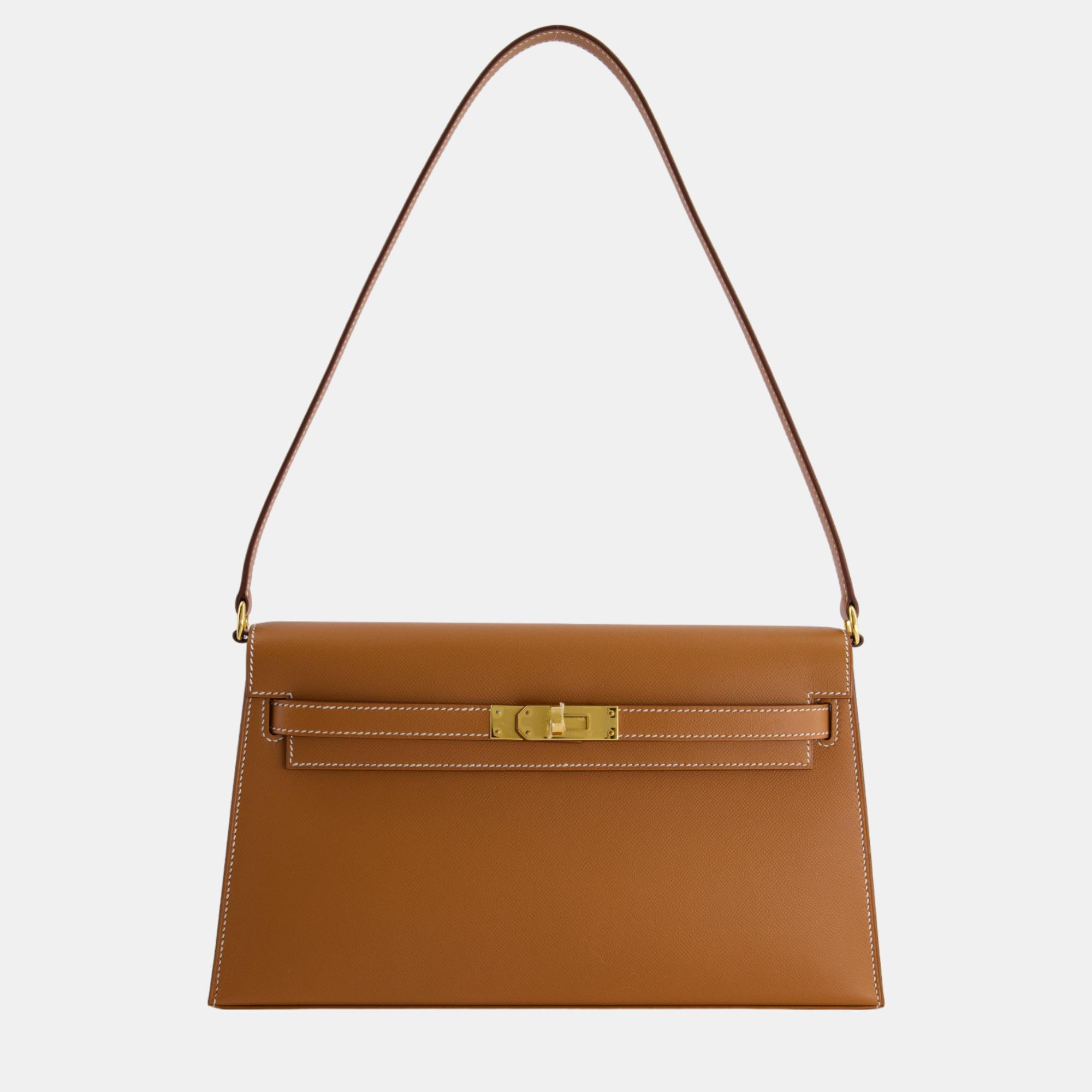 Hermes kelly elan bag in gold madame leather with gold hardware