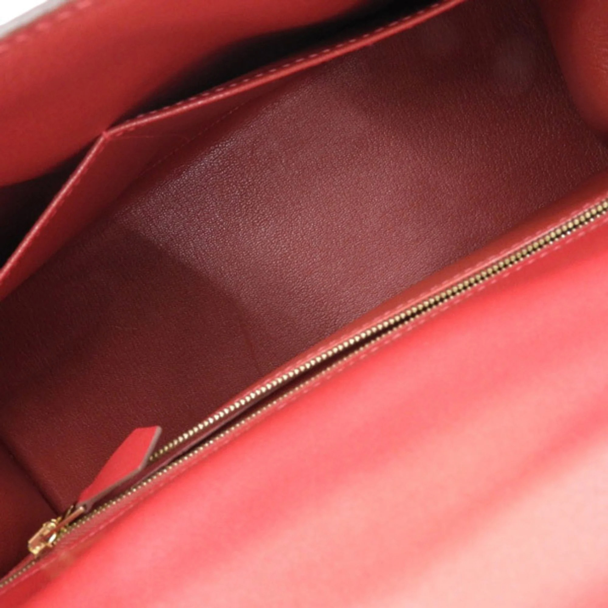 HERMES Tadelakt Kelly 32 Handbag Red Ladies