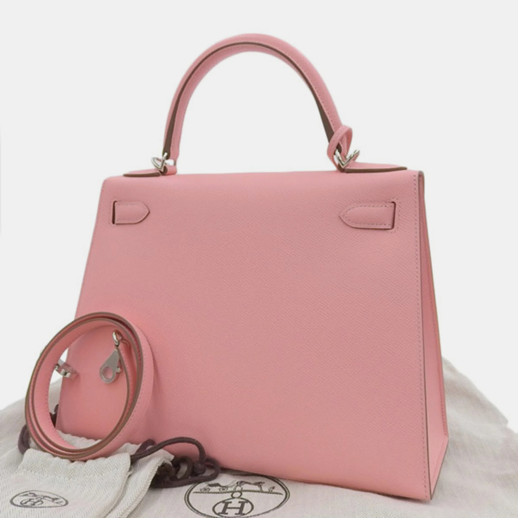 HERMES Vaux Epson Kelly 28 Handbag Pink Ladies
