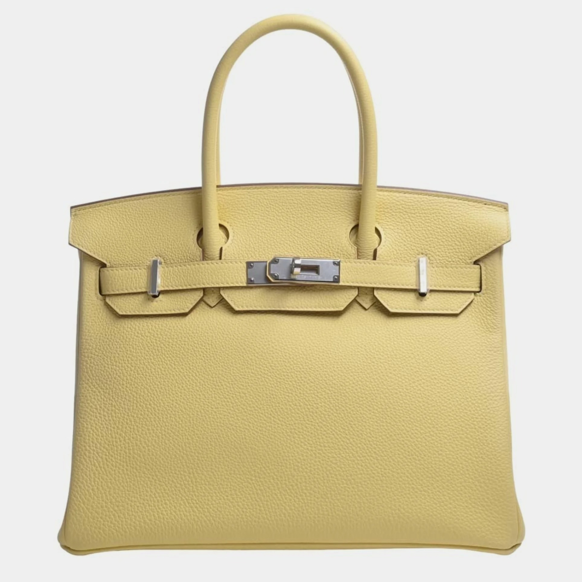 HERMES Togo Birkin 30 Handbag Yellow Ladies