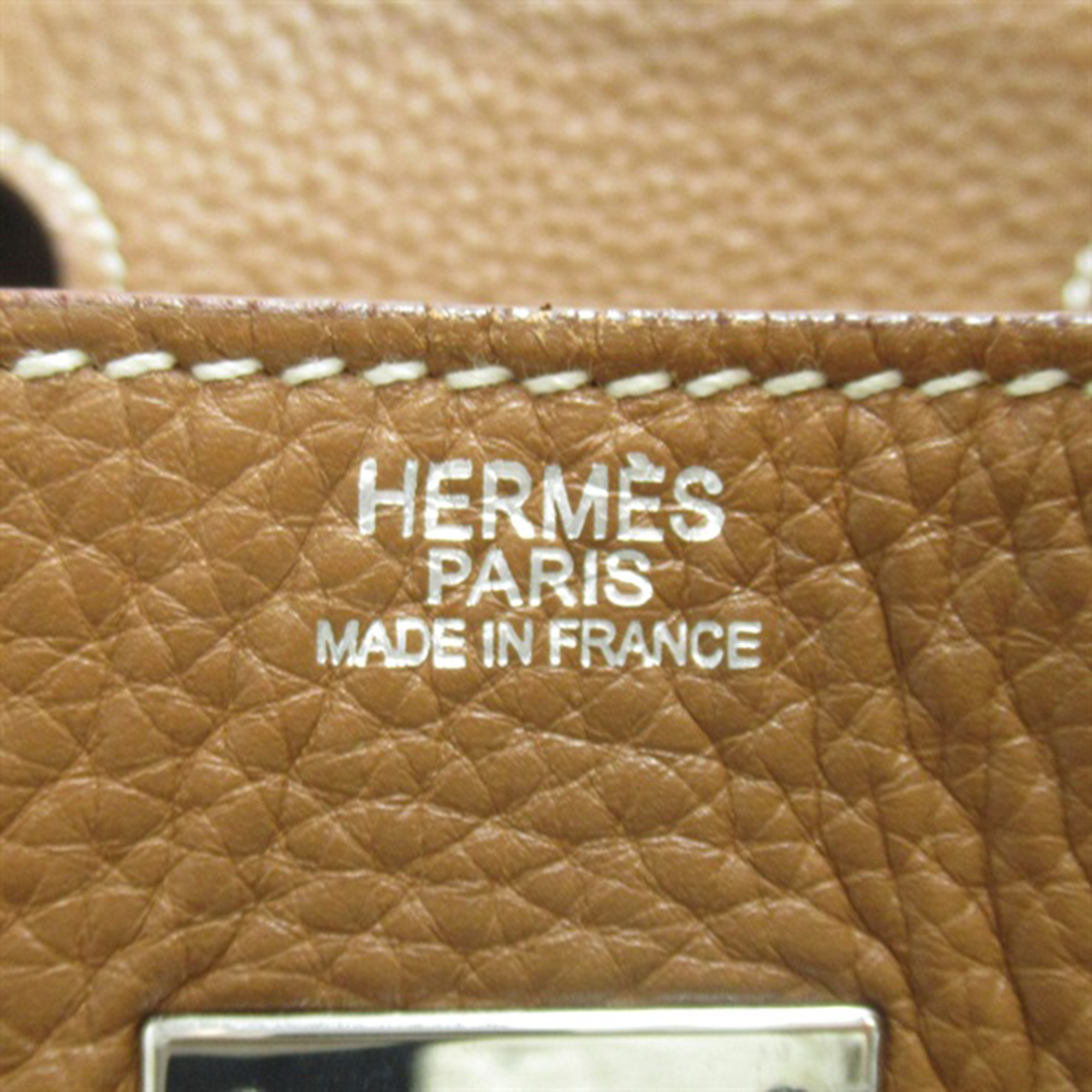 Hermes Brown Clemence Leather Palladium Plated Hardware Birkin 30 Tote Bag