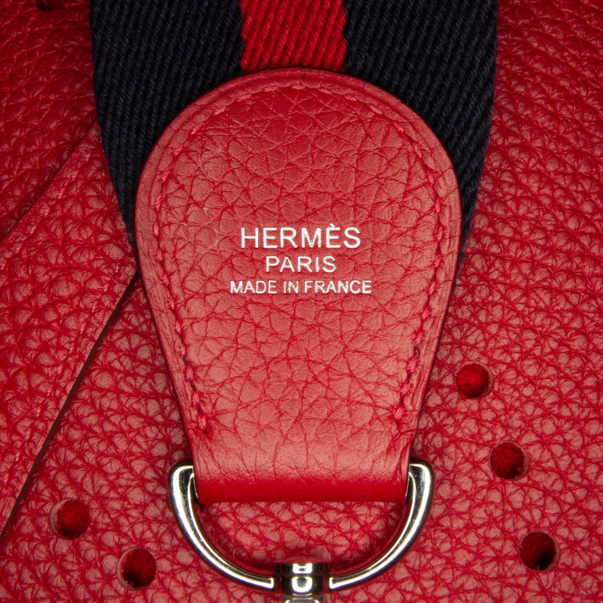 Hermes Red Clemence Evelyne III PM