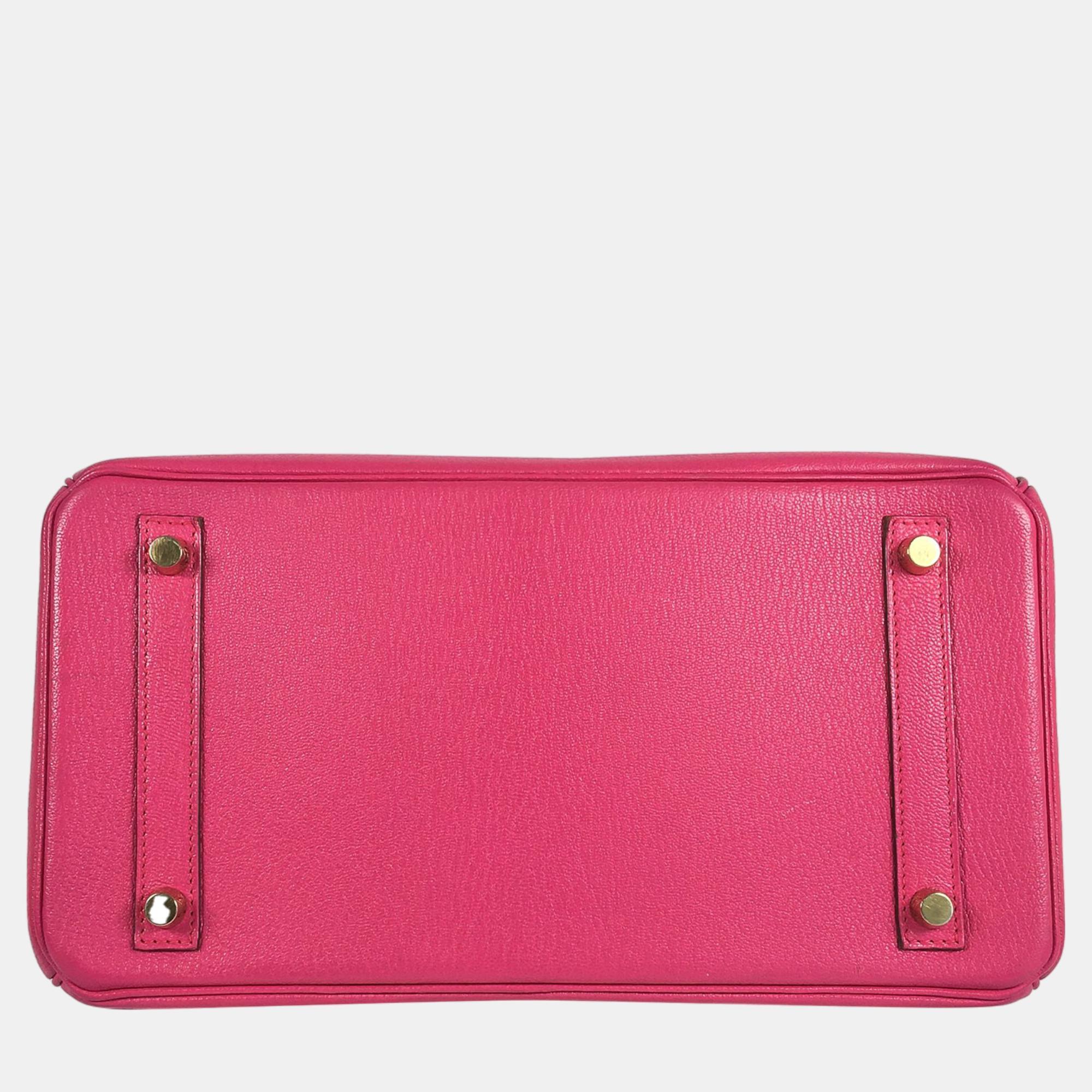 Hermes Pink 2014 Box Calf Birkin 30