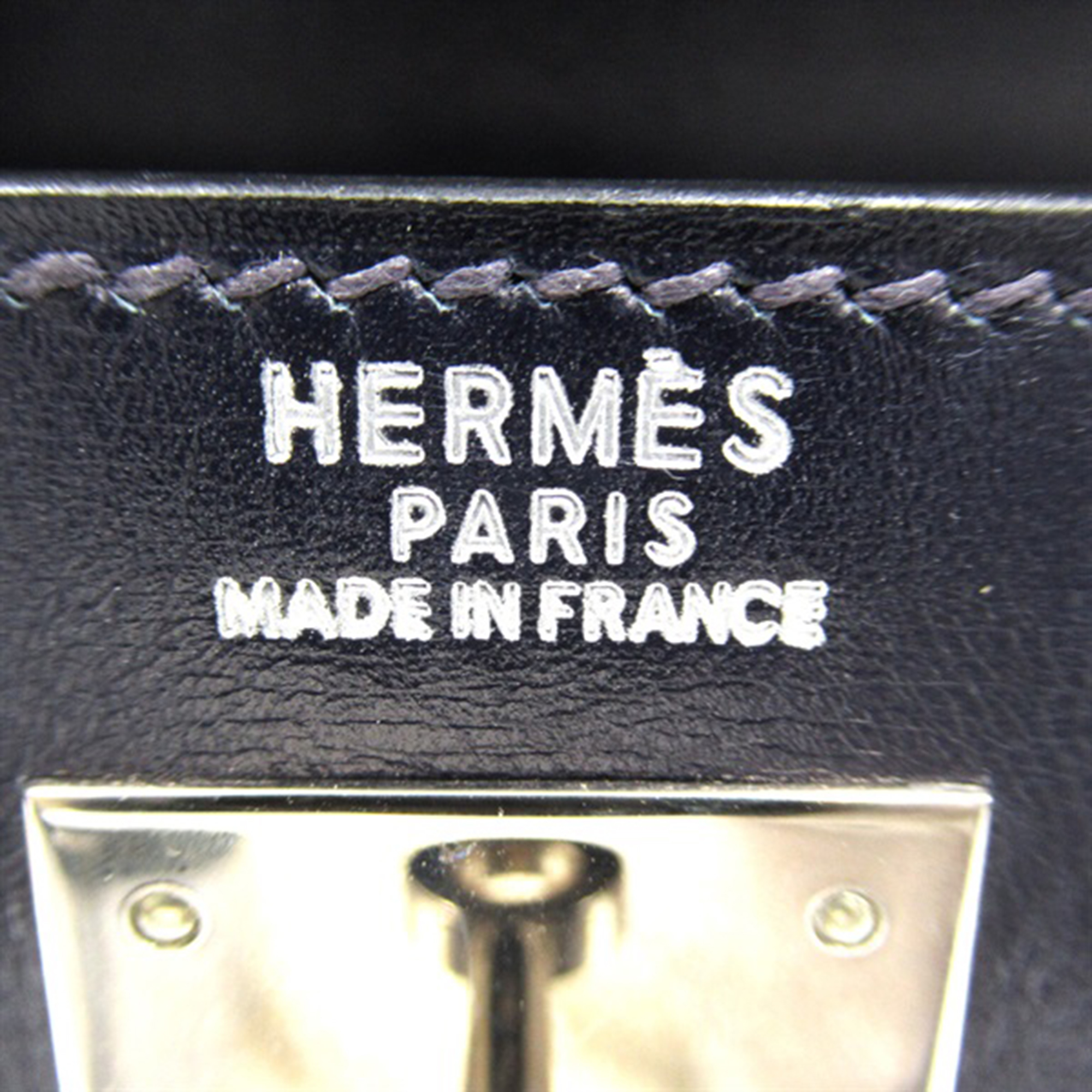 Hermes Black Box Calf Leather Kelly 28 Tote Bag