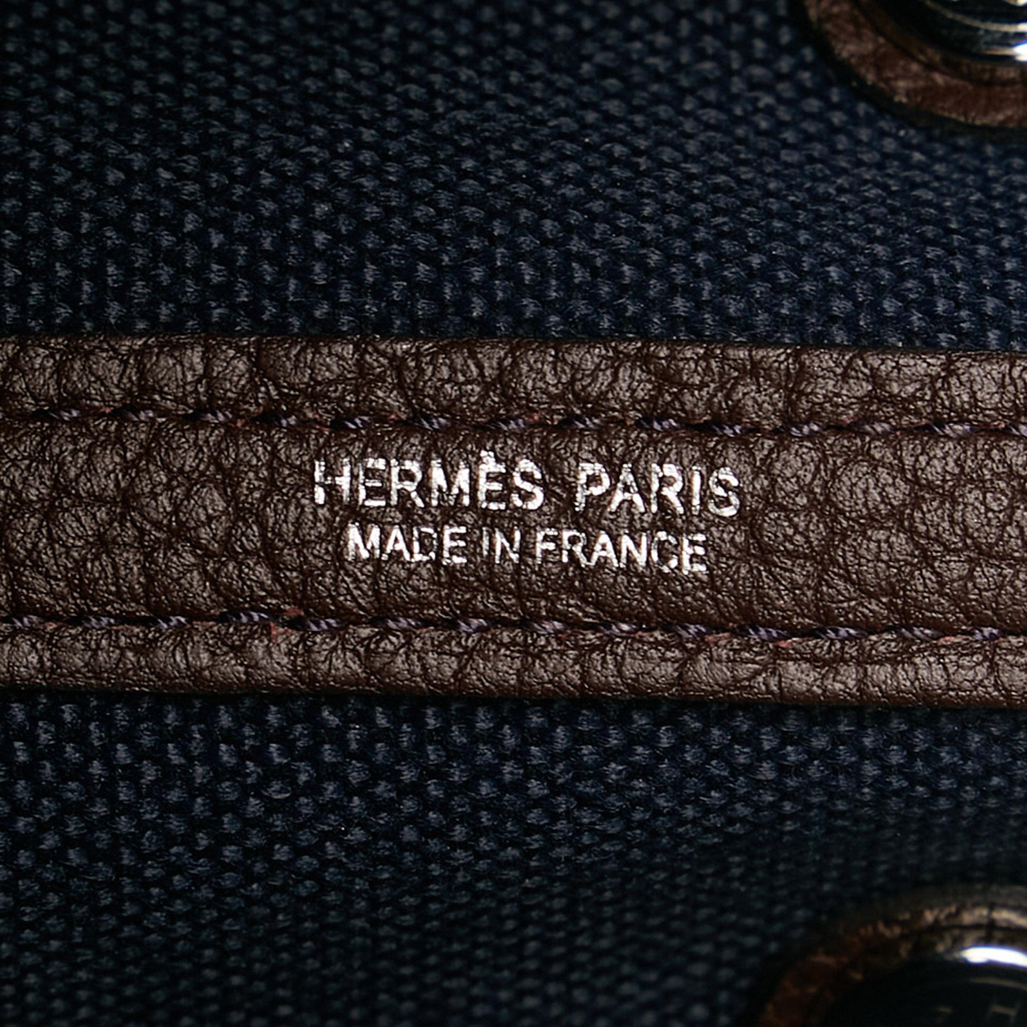 Hermes Navy Blue/Brown Toile Garden Party TPM