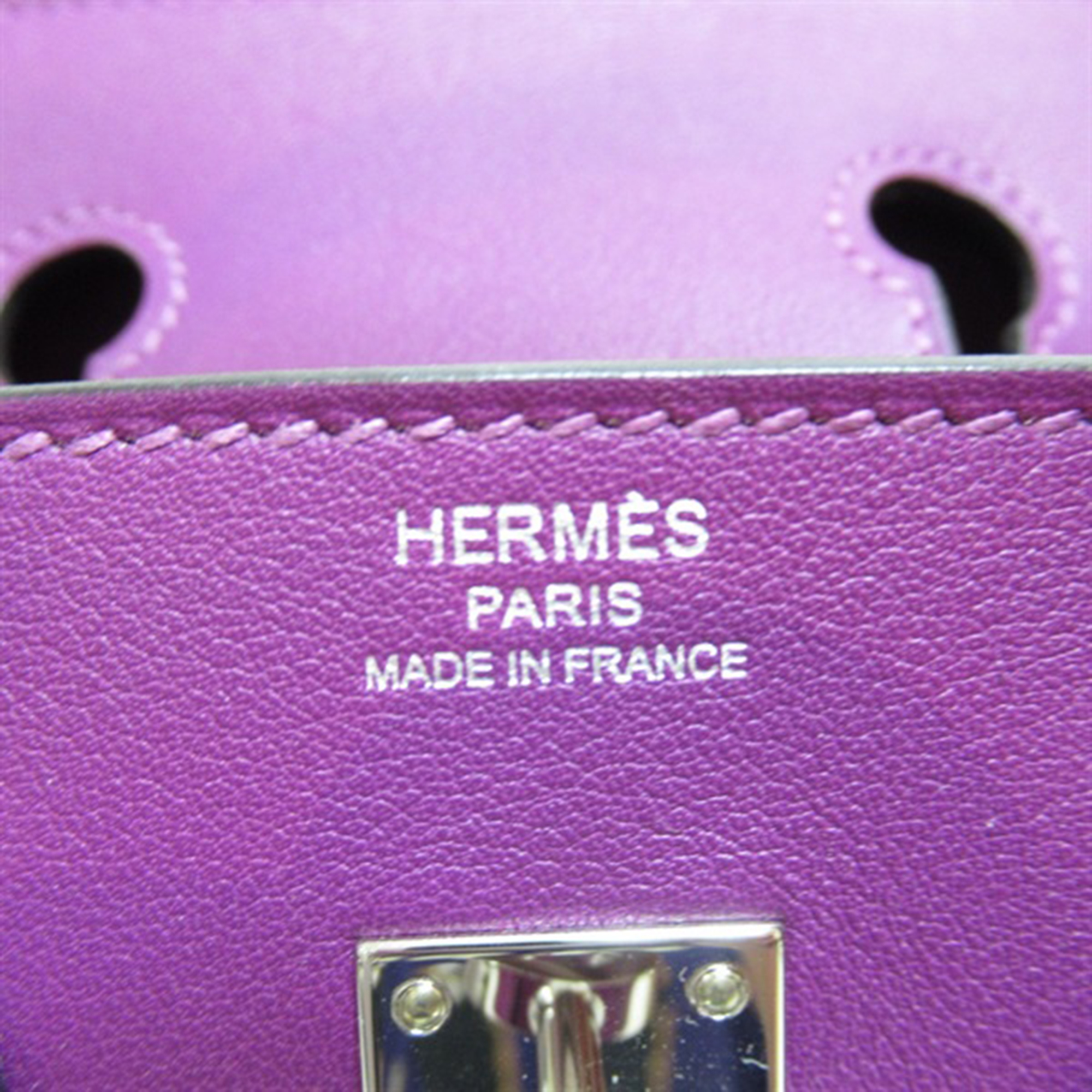 Hermes Purple Swift Leather Birkin 25 Tote Bag