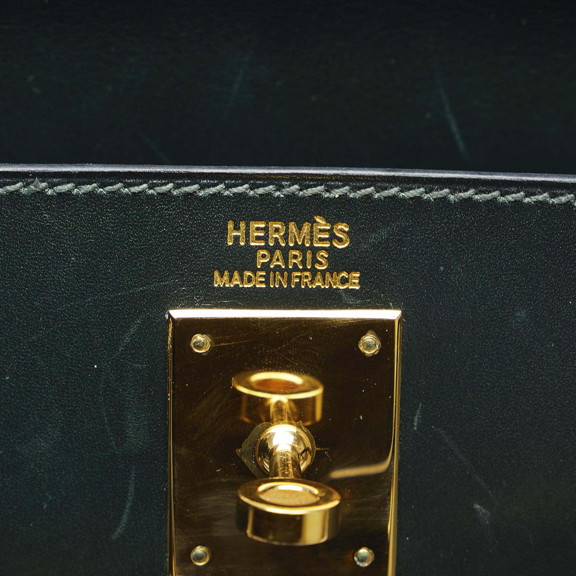 Hermes Green 1999 Box Calf Kelly Retourne 32