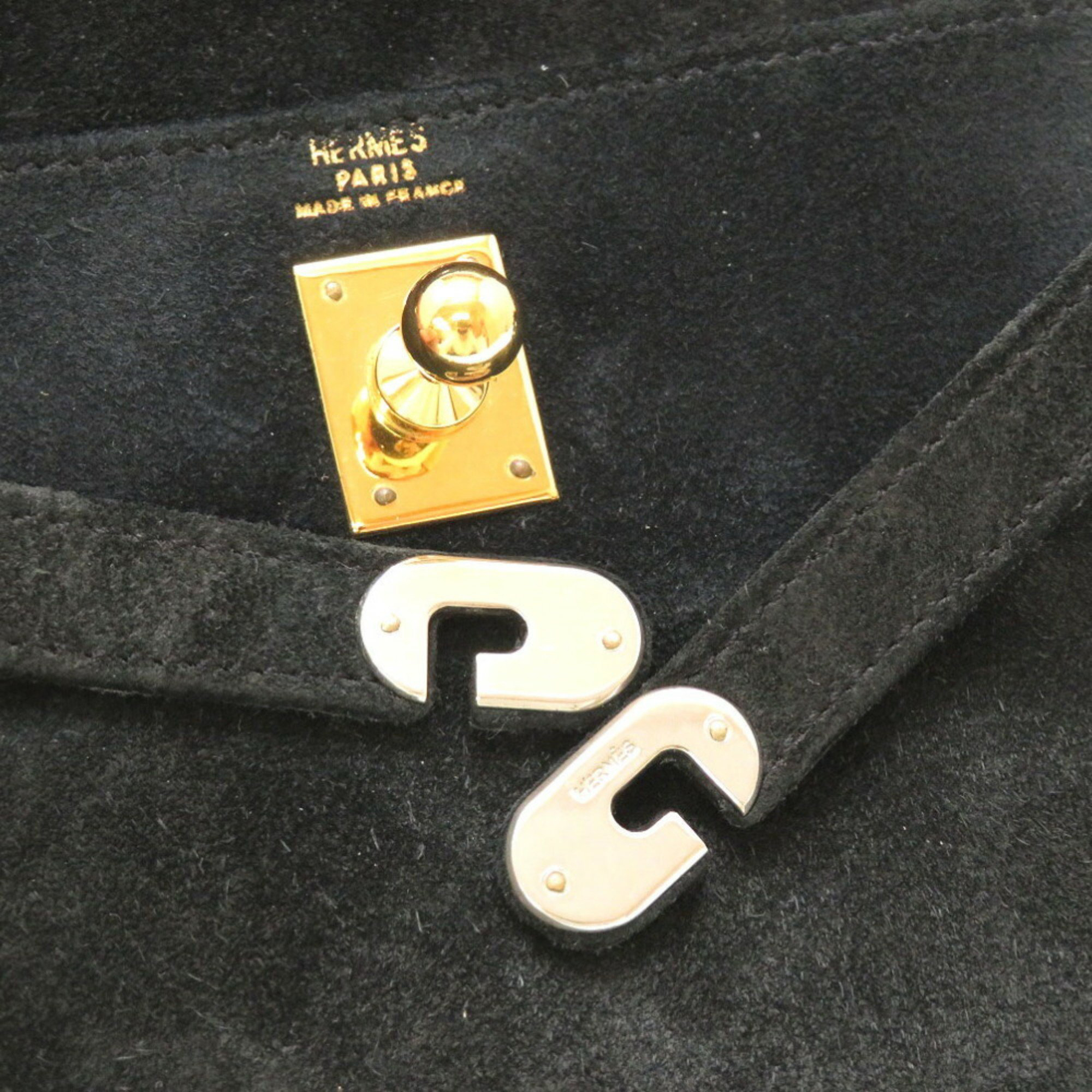 Hermes Kelly Clutch Dobris Black S Engraved Bag