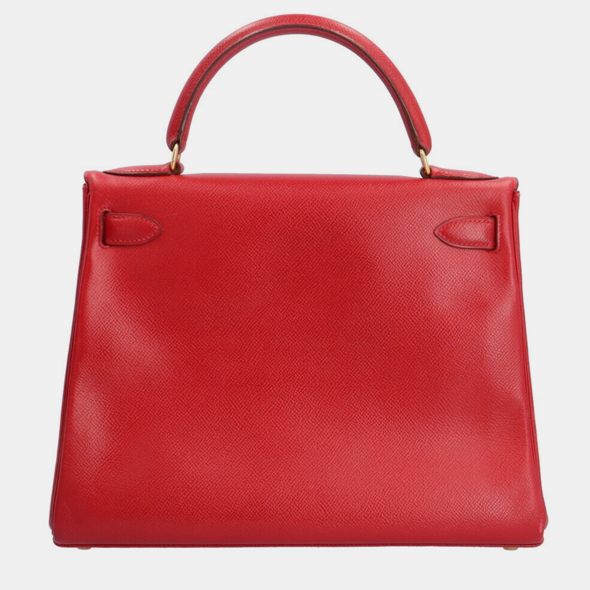 Hermes Kelly 28 Shoulder Bag Leather Red Ladies