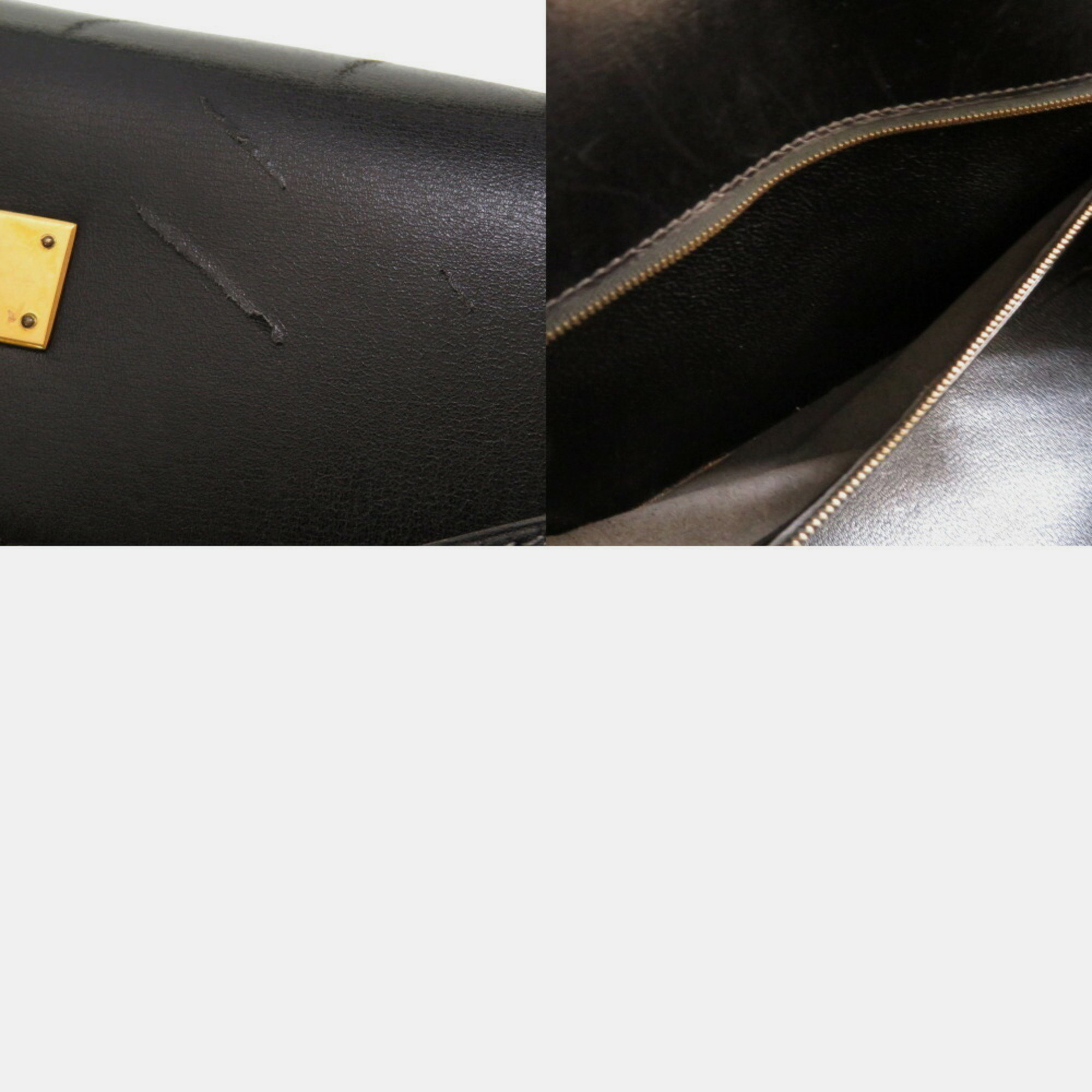 Hermes Kelly 32 Outer Sewing Toile Ash Box Calf Black Z Stamp Handbag