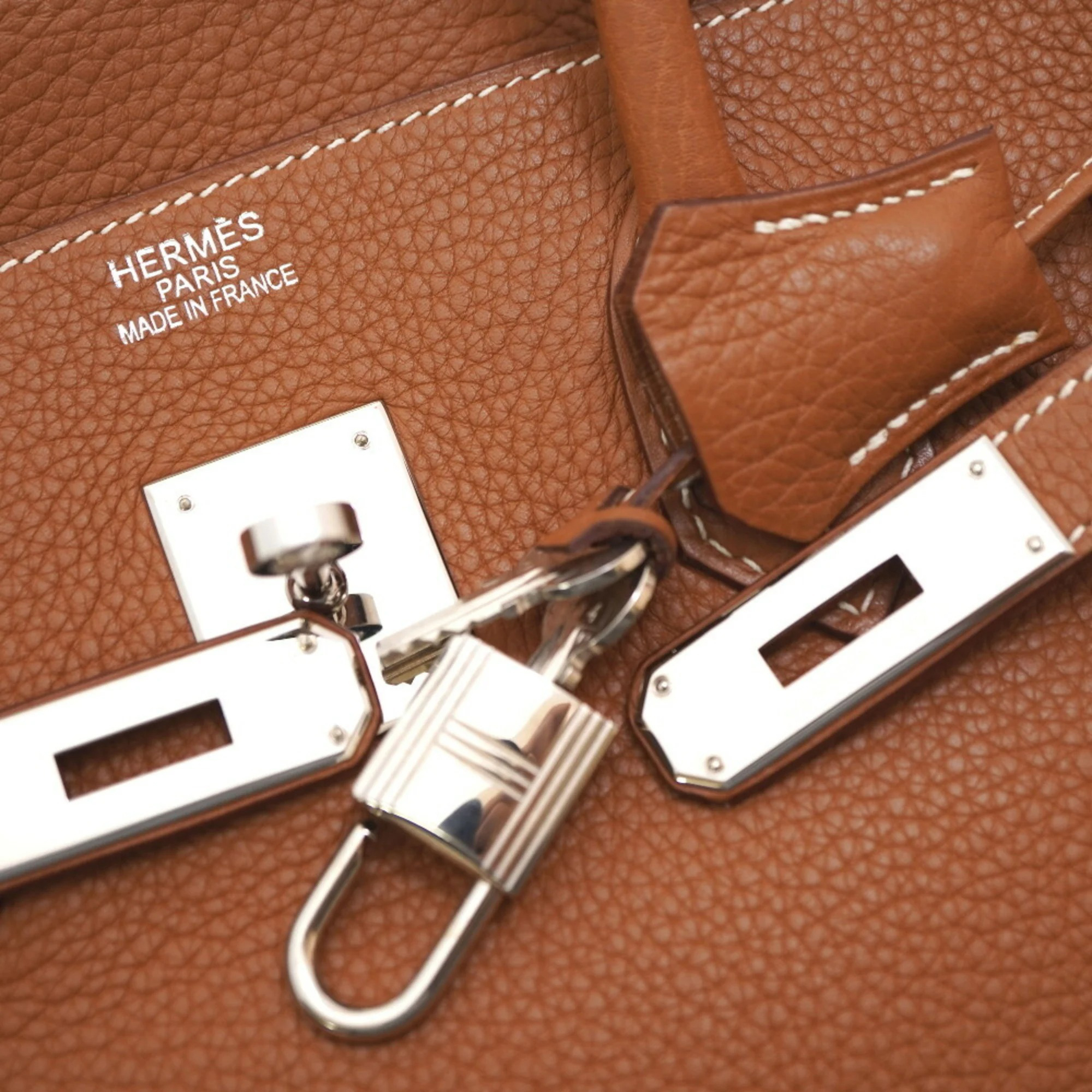 Hermes Birkin 35 Handbag Taurillon Clemence Gold L Engraved Ladies