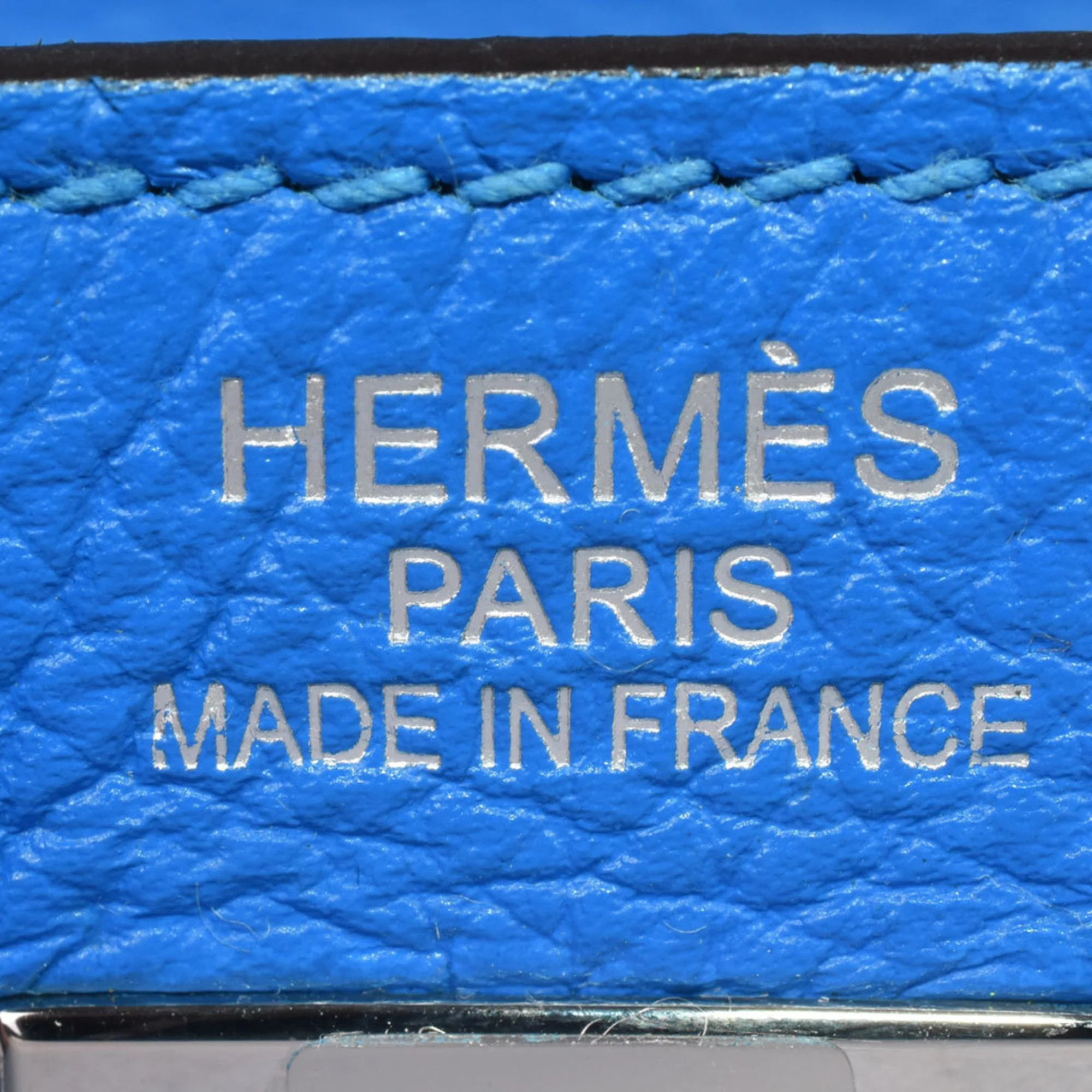 HERMES Kelly 35 Inner Stitch Mykonos Taurillon Clemence R Stamped (manufactured In 2014) Handbag With Strap