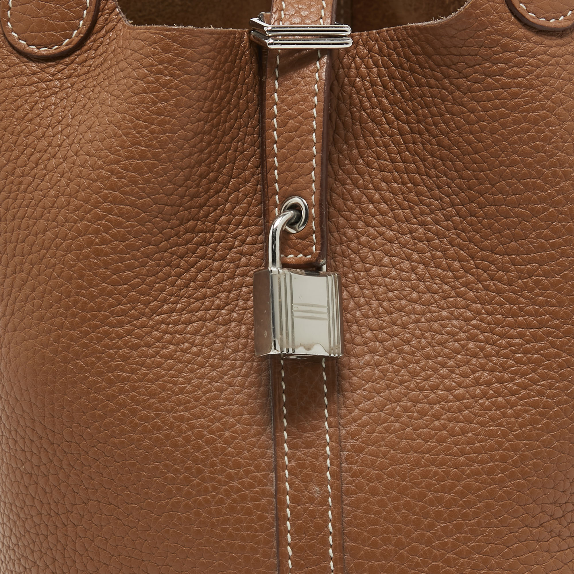 Hermes Gold Clemence Leather Picotin Lock 18 Bag