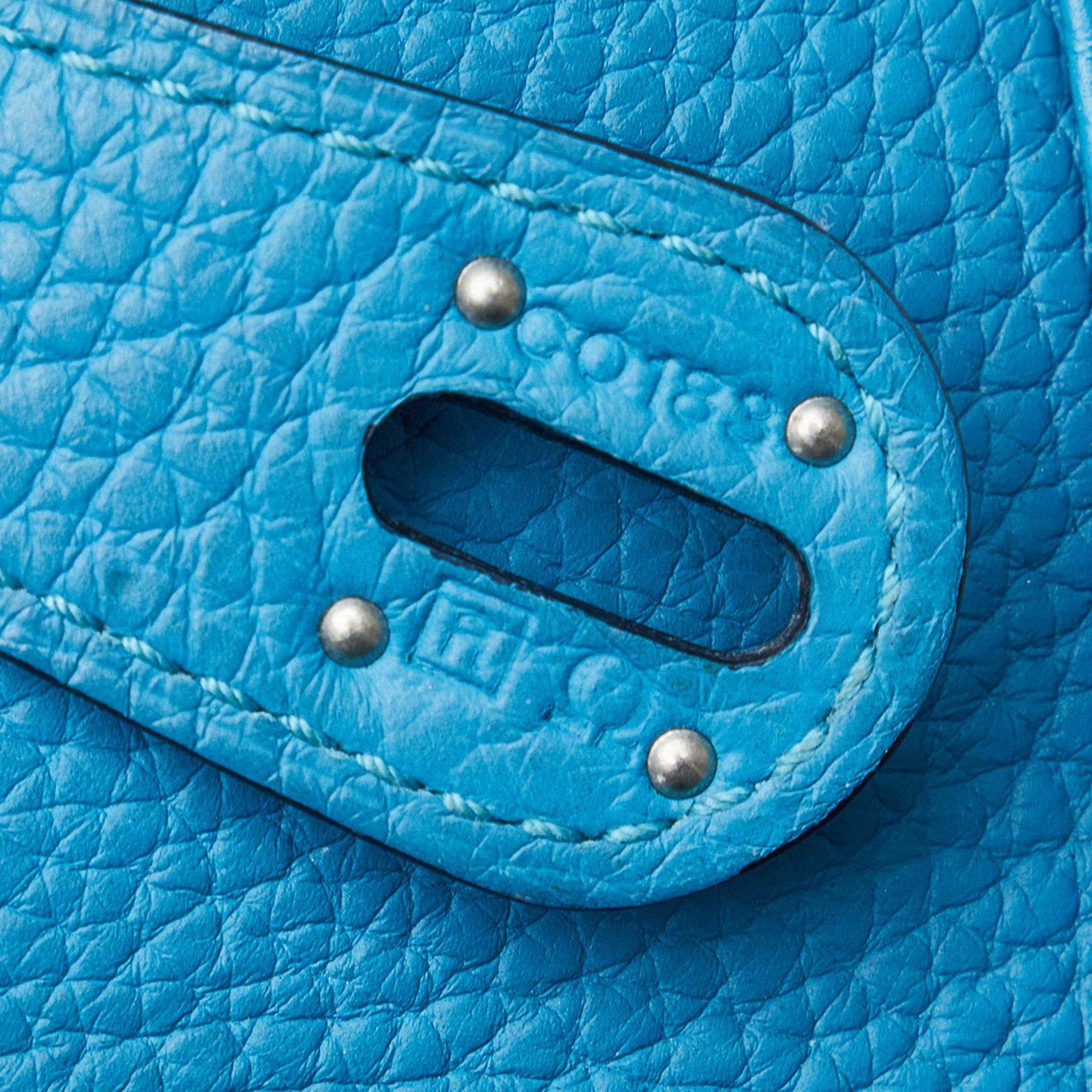 Hermes Blue Clemence Lindy 34
