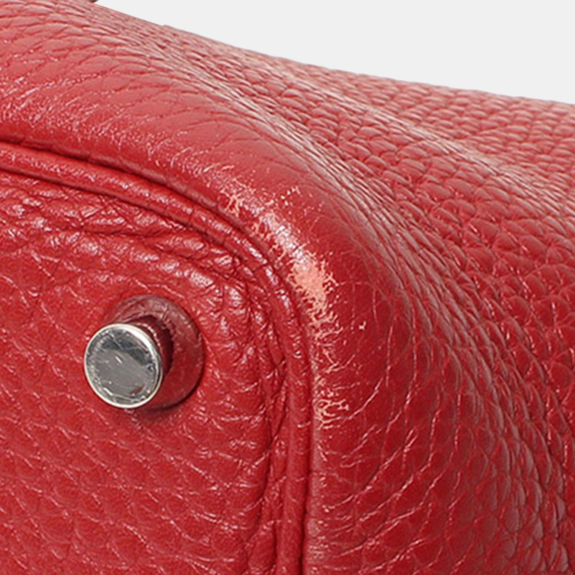 Hermes Red Clemence Picotin PM