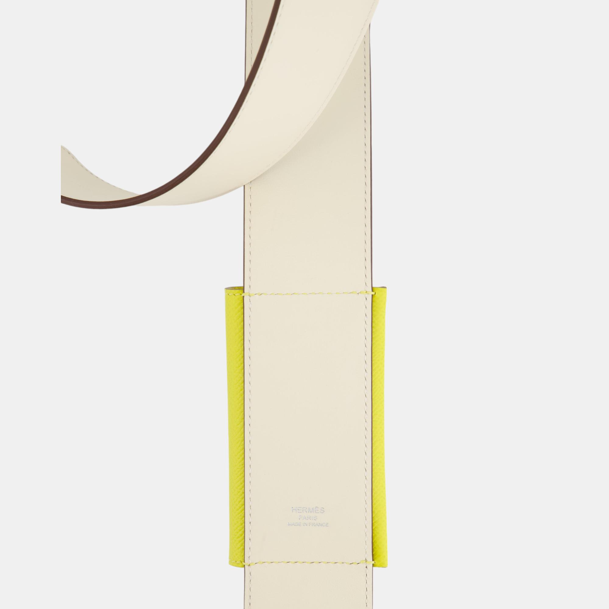 Hermes Nata Swift & Lime Epsom Bandouliere Kelly Pocket Strap With Palladium Hardware