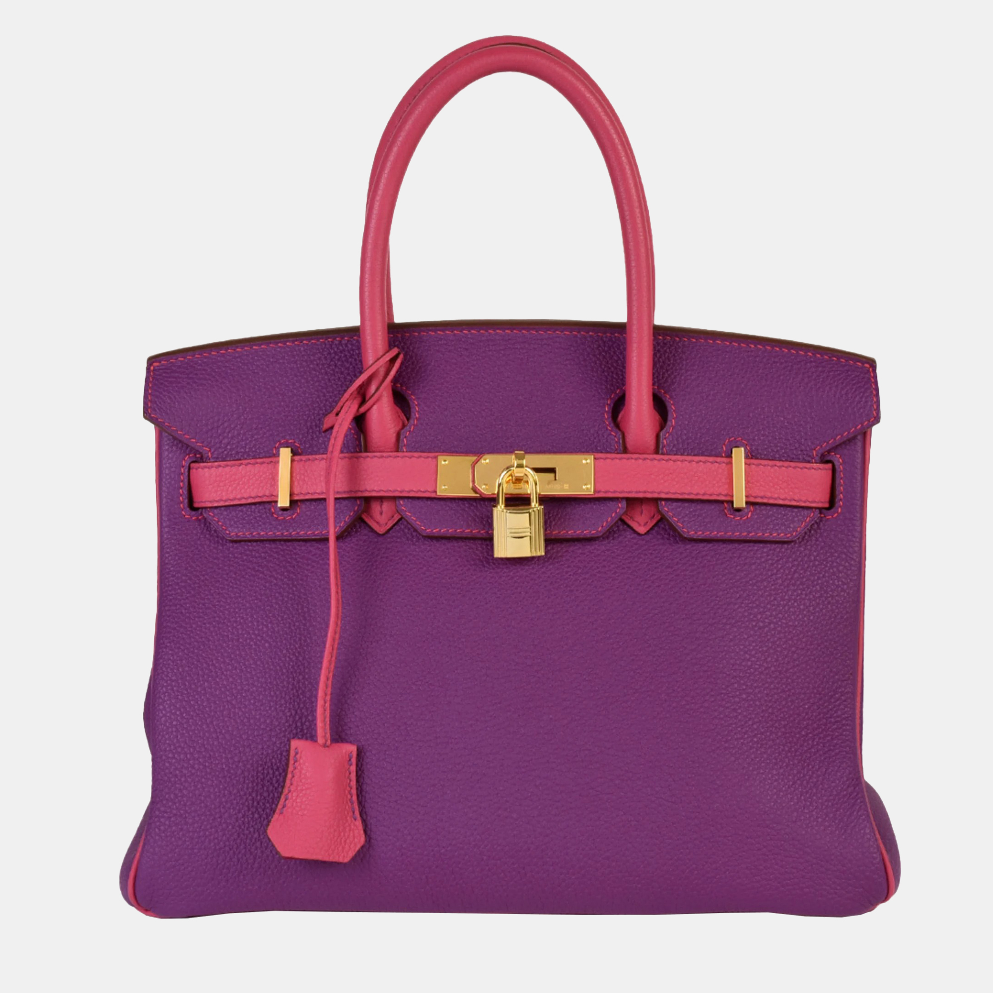 Hermes birkin 30 bicolor special order &acirc;&#150;&iexcl;m stamp (manufactured in 2009) togo purple x pink handbag