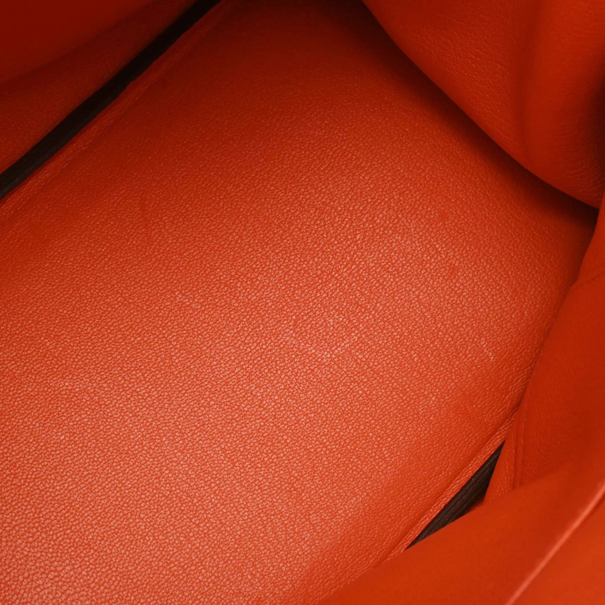 HERMES Birkin 30 Orange Poppy T-engraved (circa 2015) Women's Taurillon Clemence Handbag