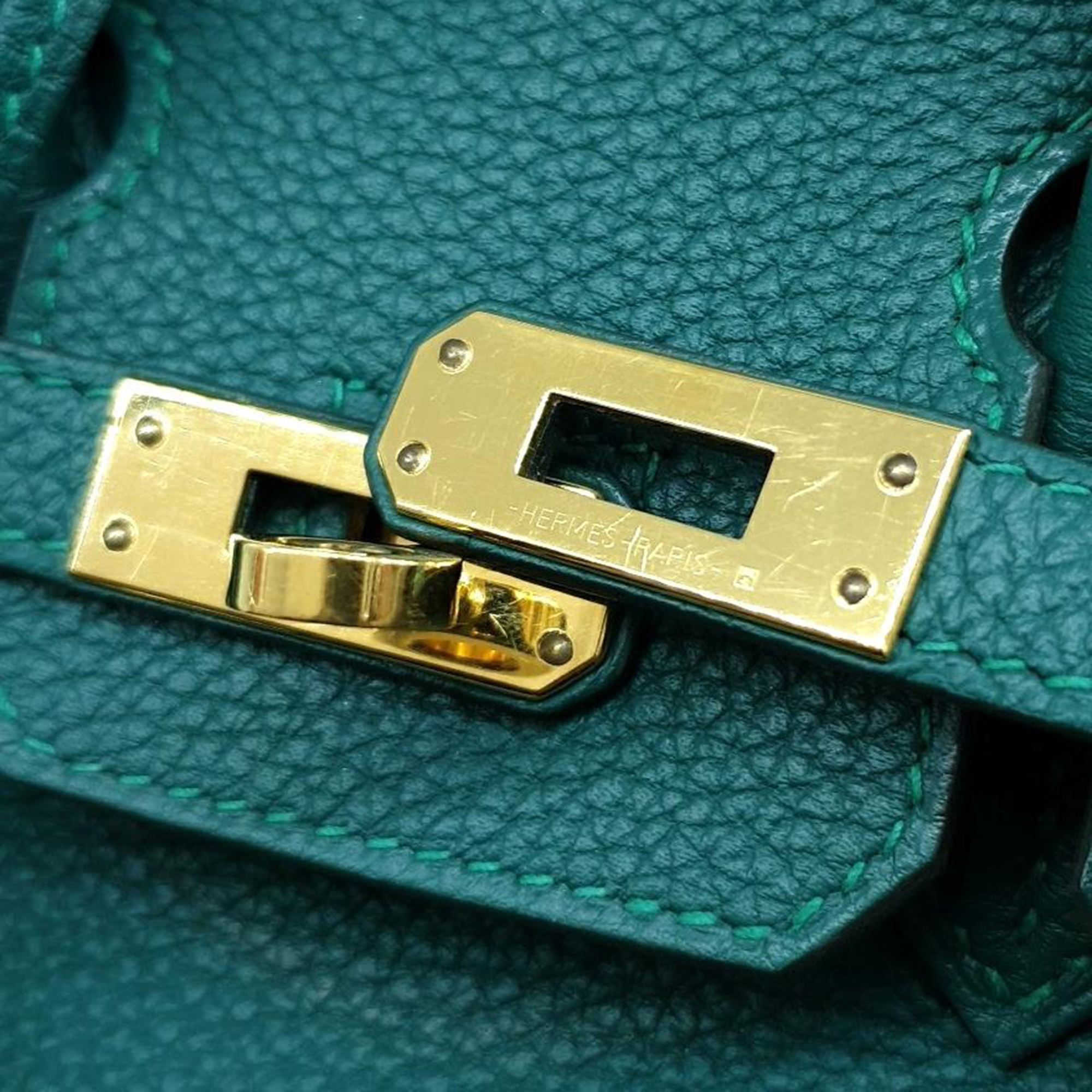 Hermes Green Leather Birkin 25 (Y)