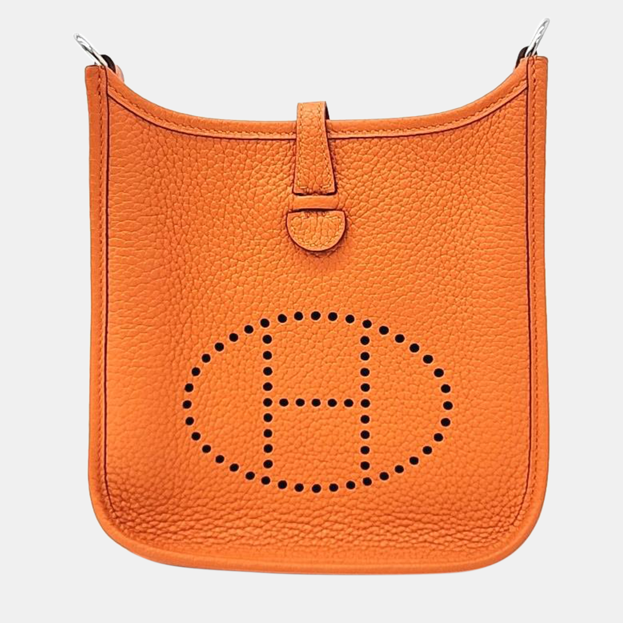 Hermes orange leather evelyn 16 bag
