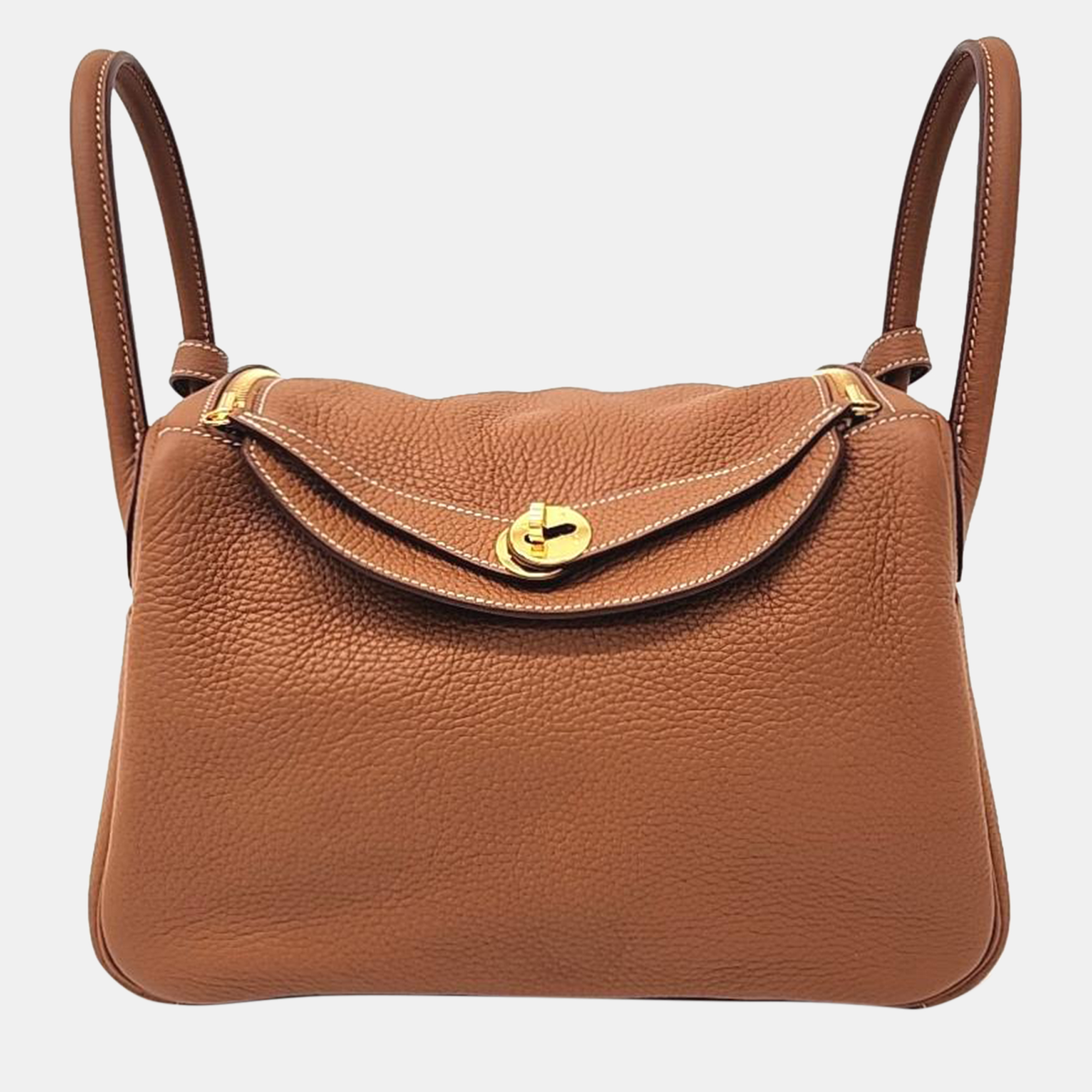 Hermes Brown Leather Lindy 30 (Z)