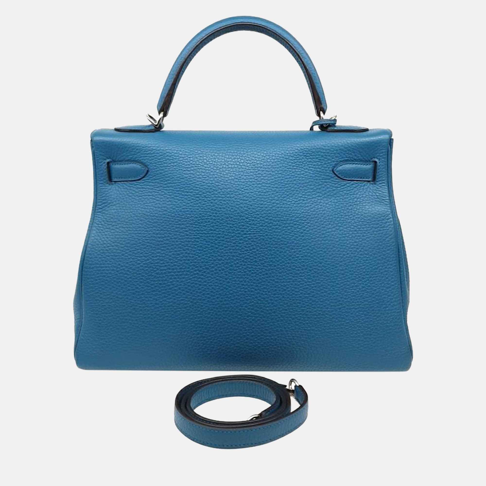 Hermes Blue Clemence Leather Kelly 32 (T)