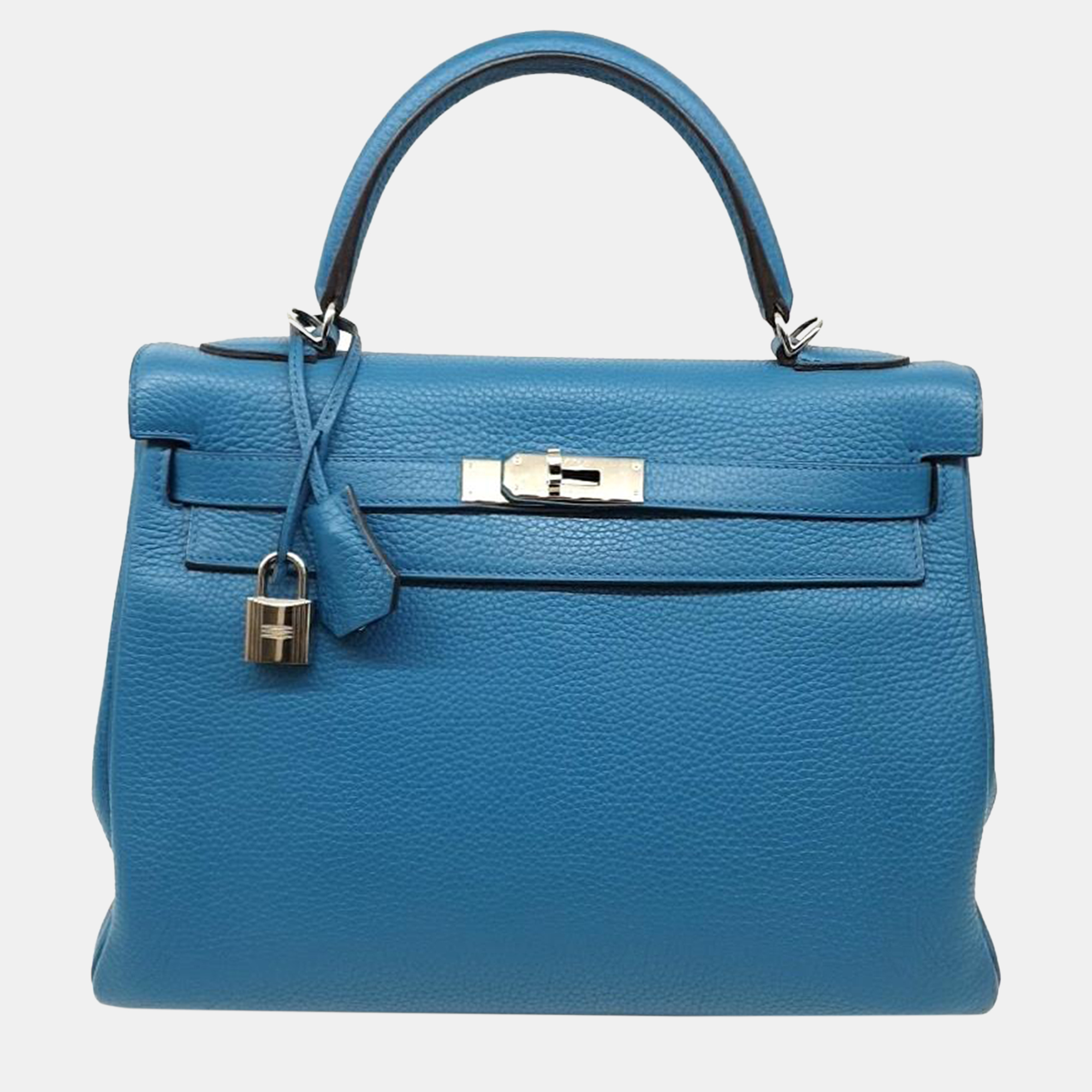 Hermes Blue Clemence Leather Kelly 32 (T)