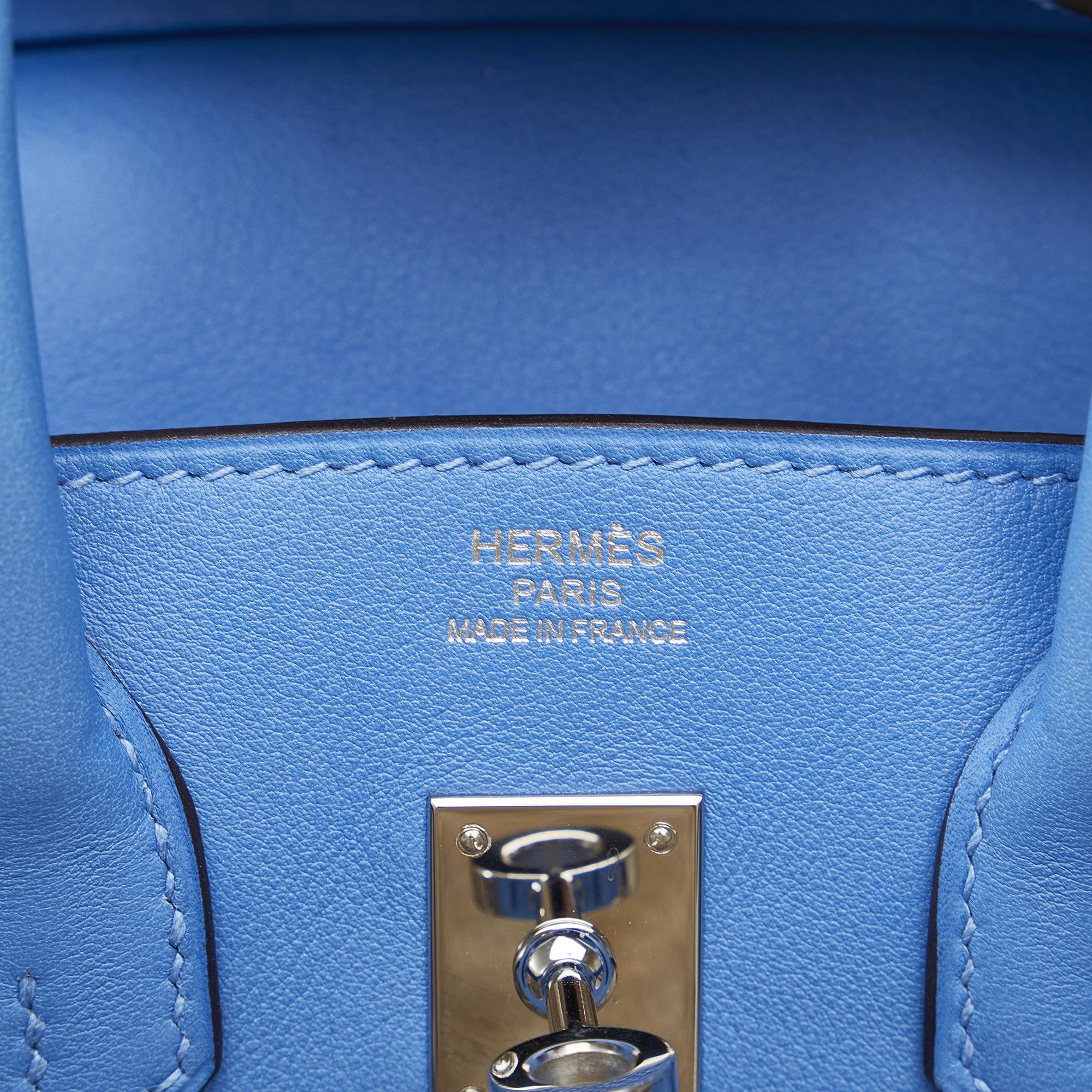 Hermes Blue 2015 Swift Birkin Retourne 25