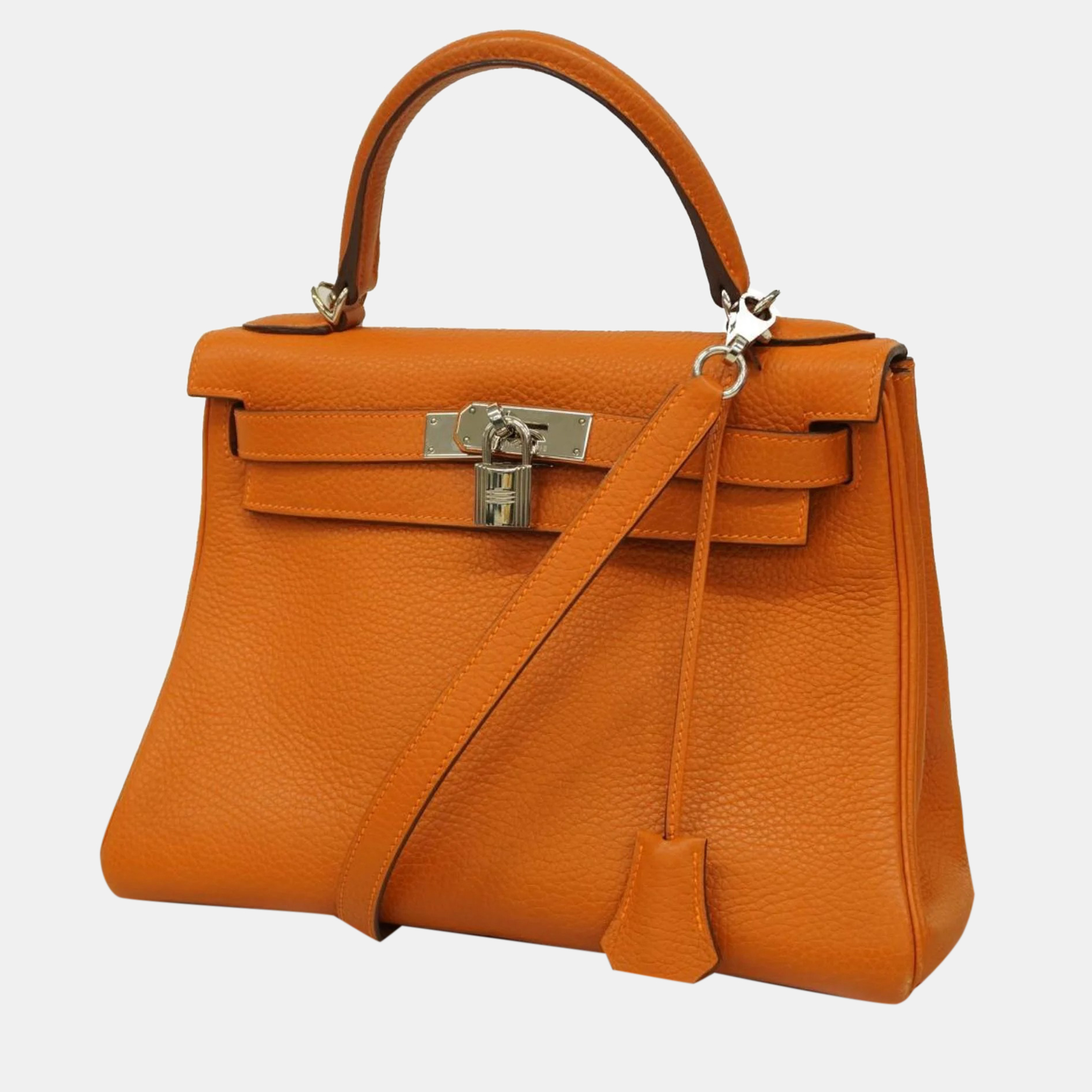 Hermes Handbag Kelly 28 Taurillon Clemence Orange Silver Hardware Ladies
Hermes Handbag Kelly 28 Taurillon Clemence Orange Silver Hardware Ladies
