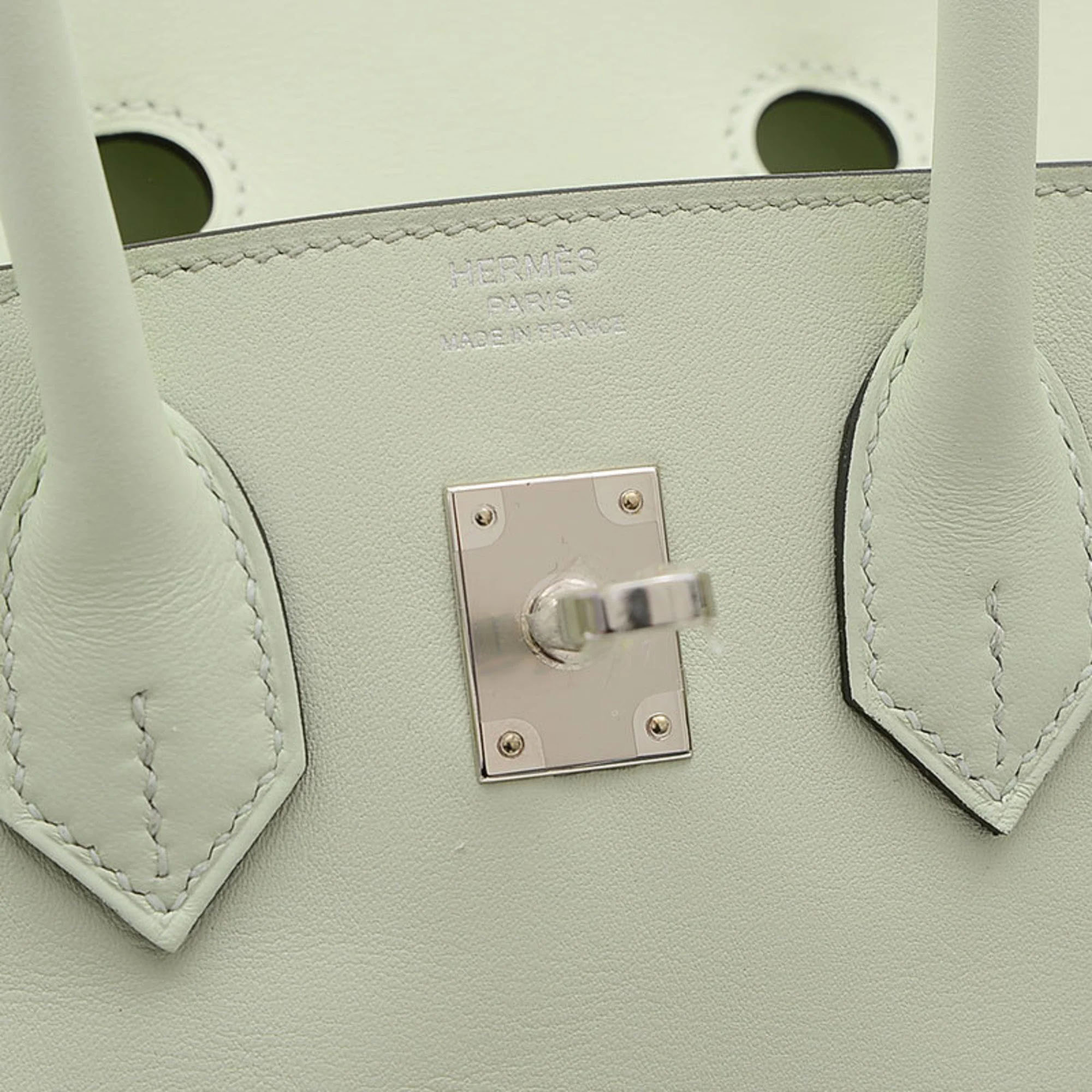 Hermes Birkin 25 Handbag Swift Veil Fizz B Stamp