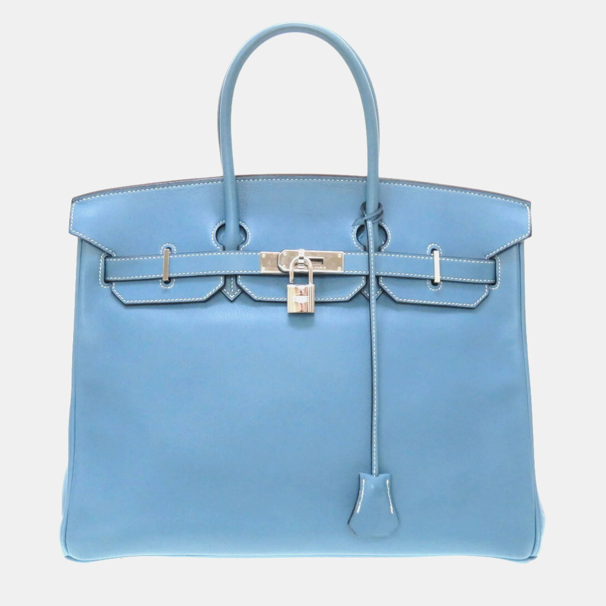 Hermes voga river blue jean j engraved birkin 35 handbag