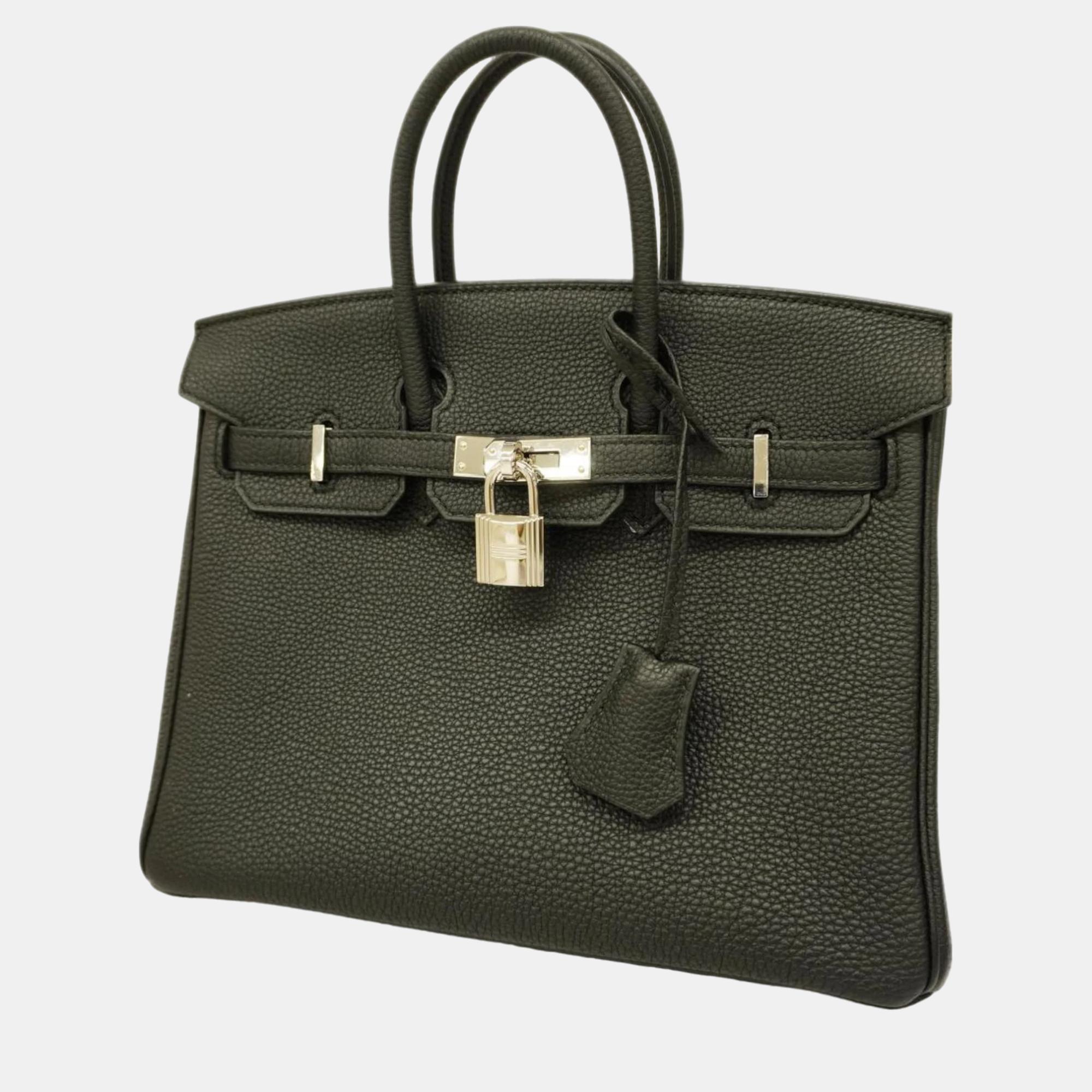 Hermes black togo birkin 25 y stamp ladies handbag