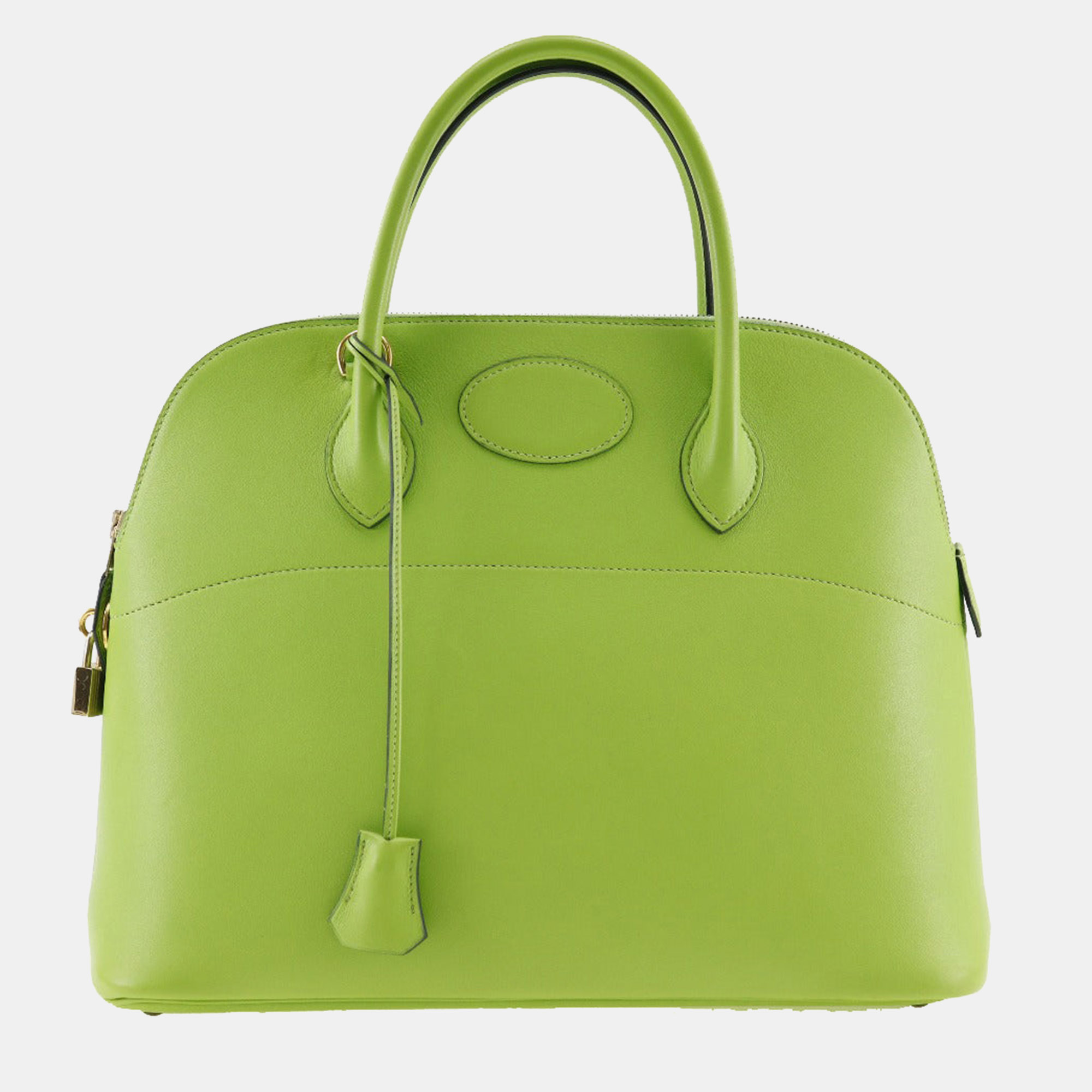Hermes green leather gulliver bolide handbag