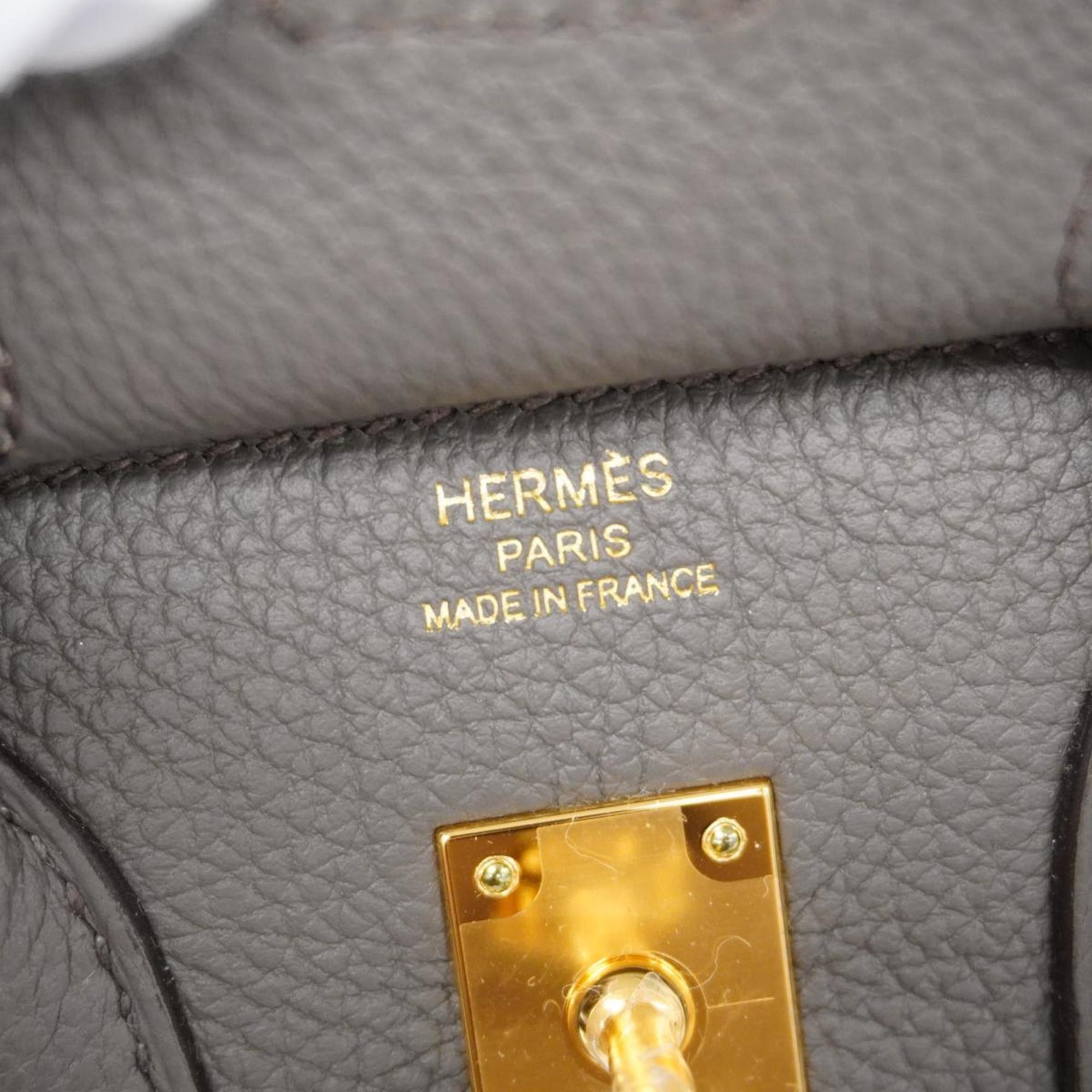 Hermes Etain Togo Birkin Engraved Handbag