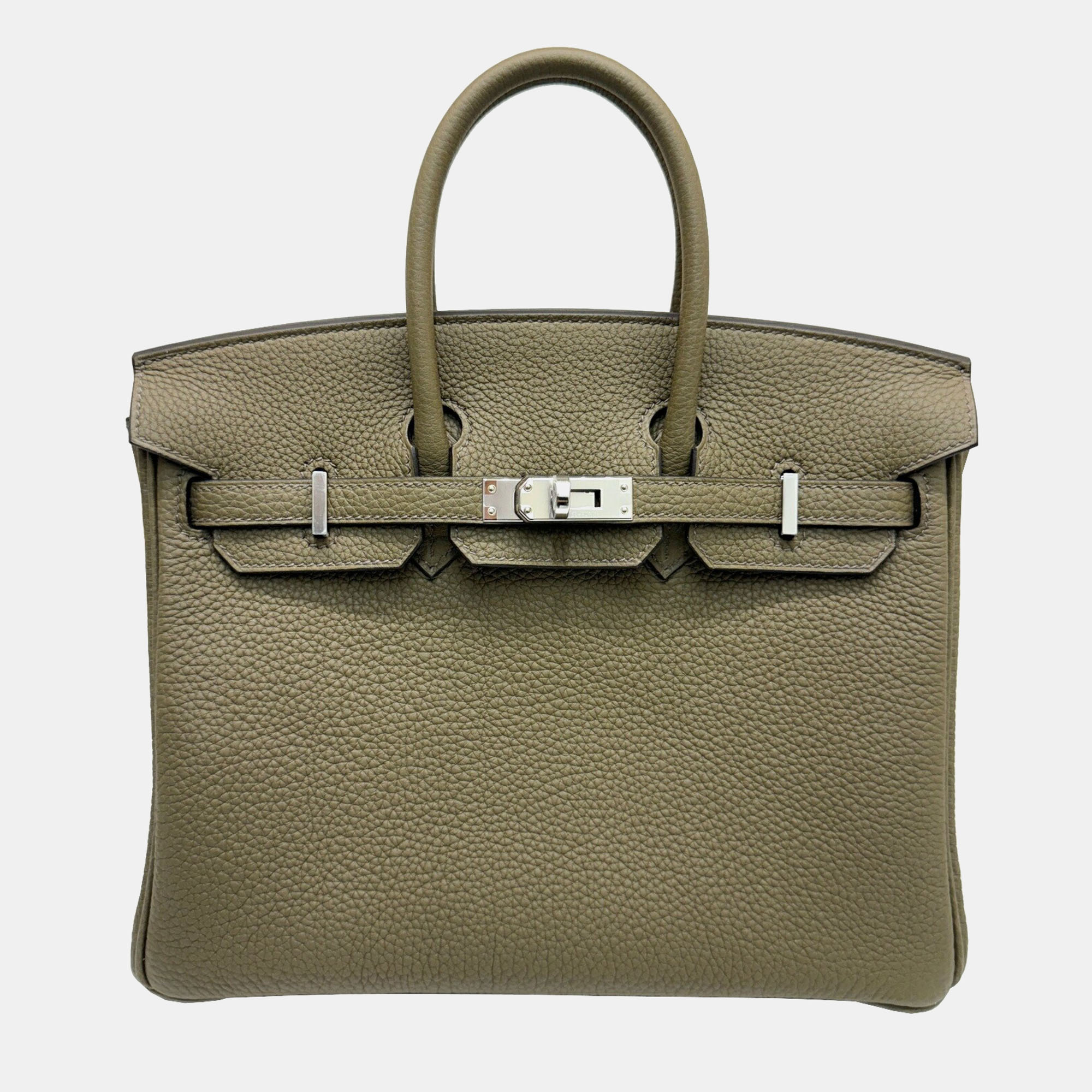 Hermes grey togo leather birkin 25 tote bag