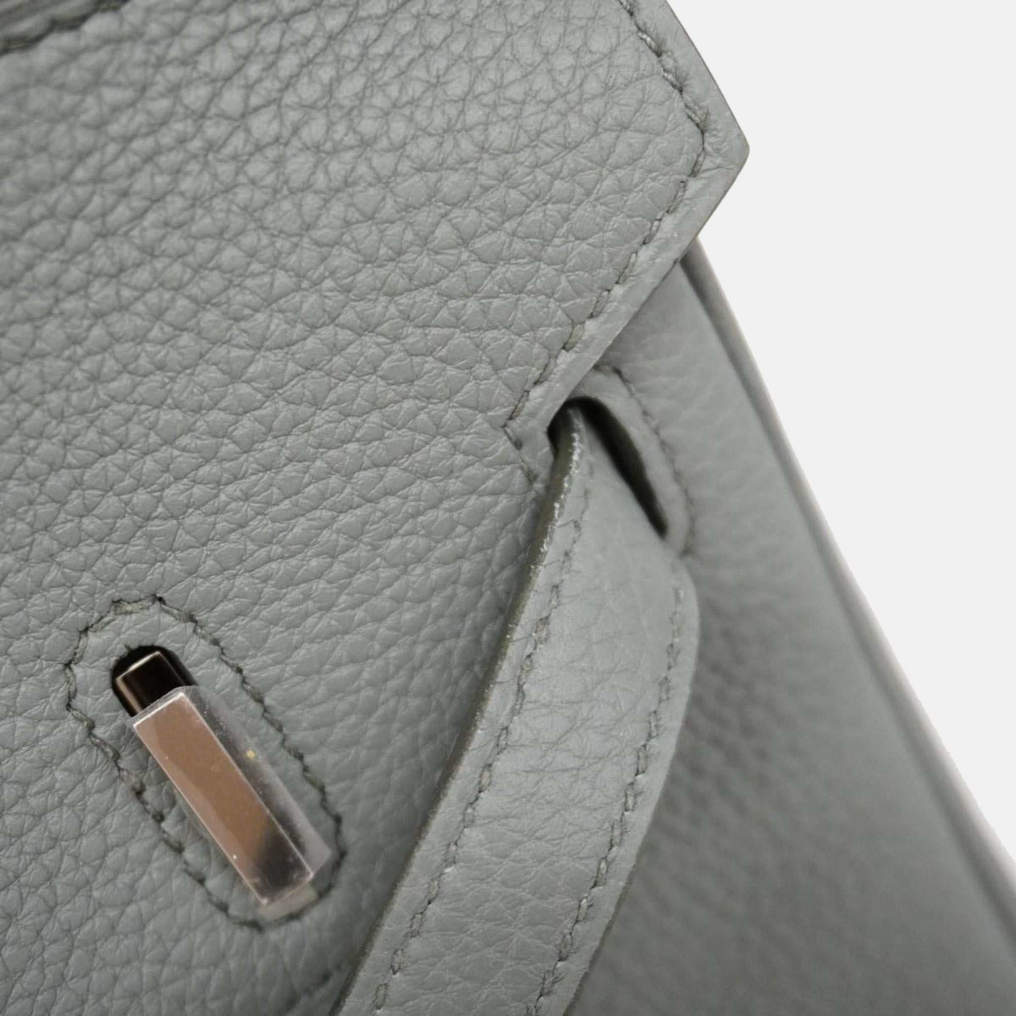 Hermes Grey Togo Leather Birkin 25 Tote Bag