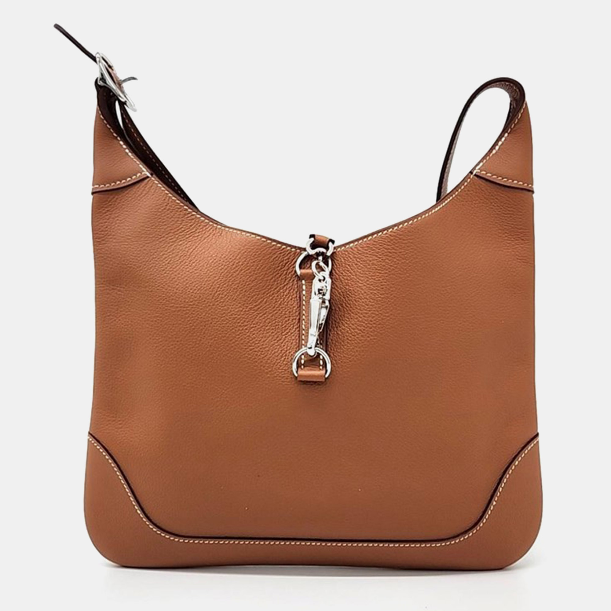Hermes brown leather trim bag bag