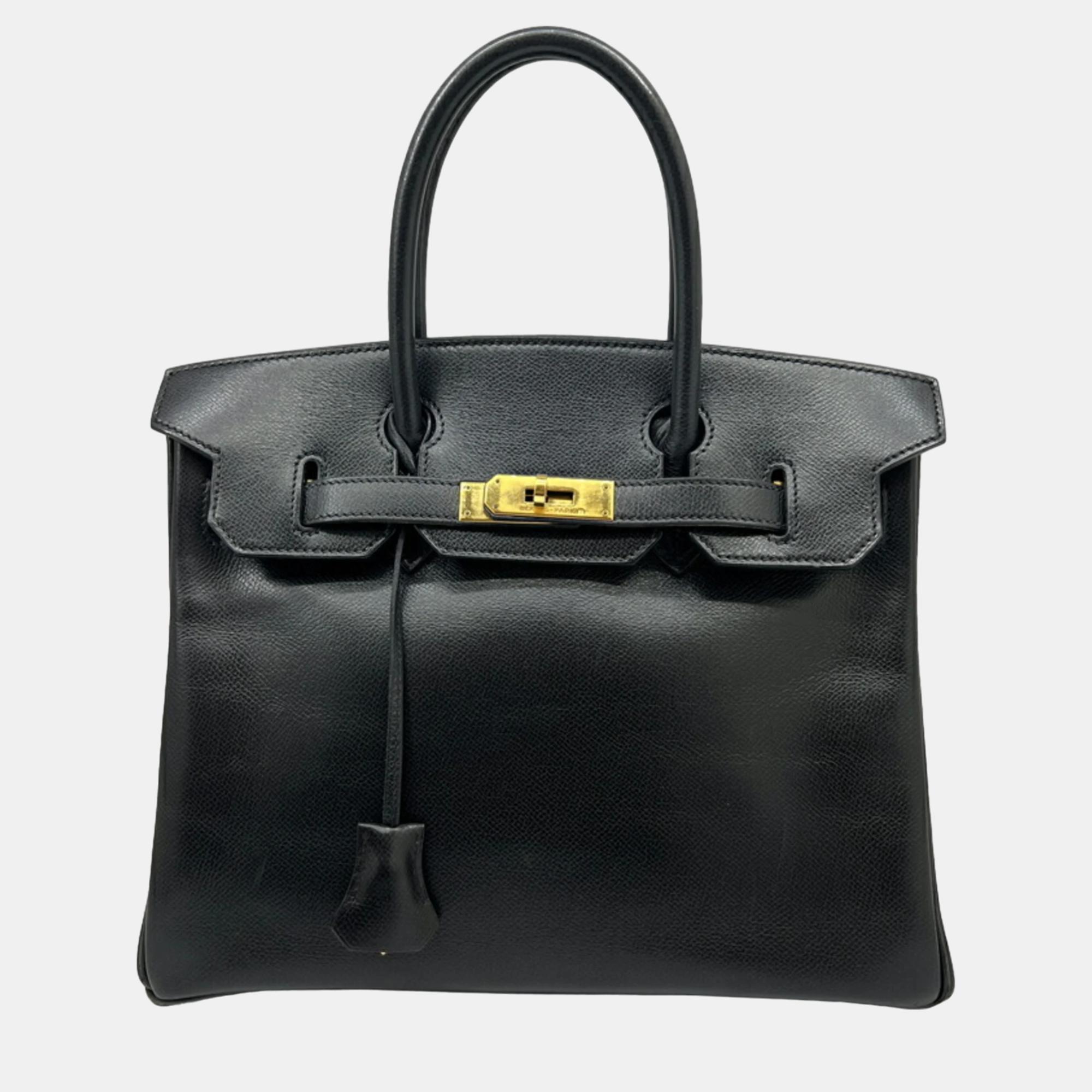 Hermes black lycee birkin engraved handbag