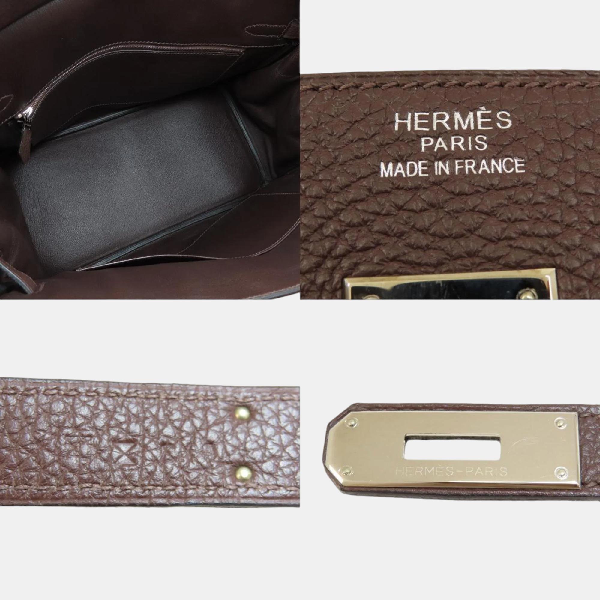 Hermes Dark Brown Togo Birkin 35 Handbag