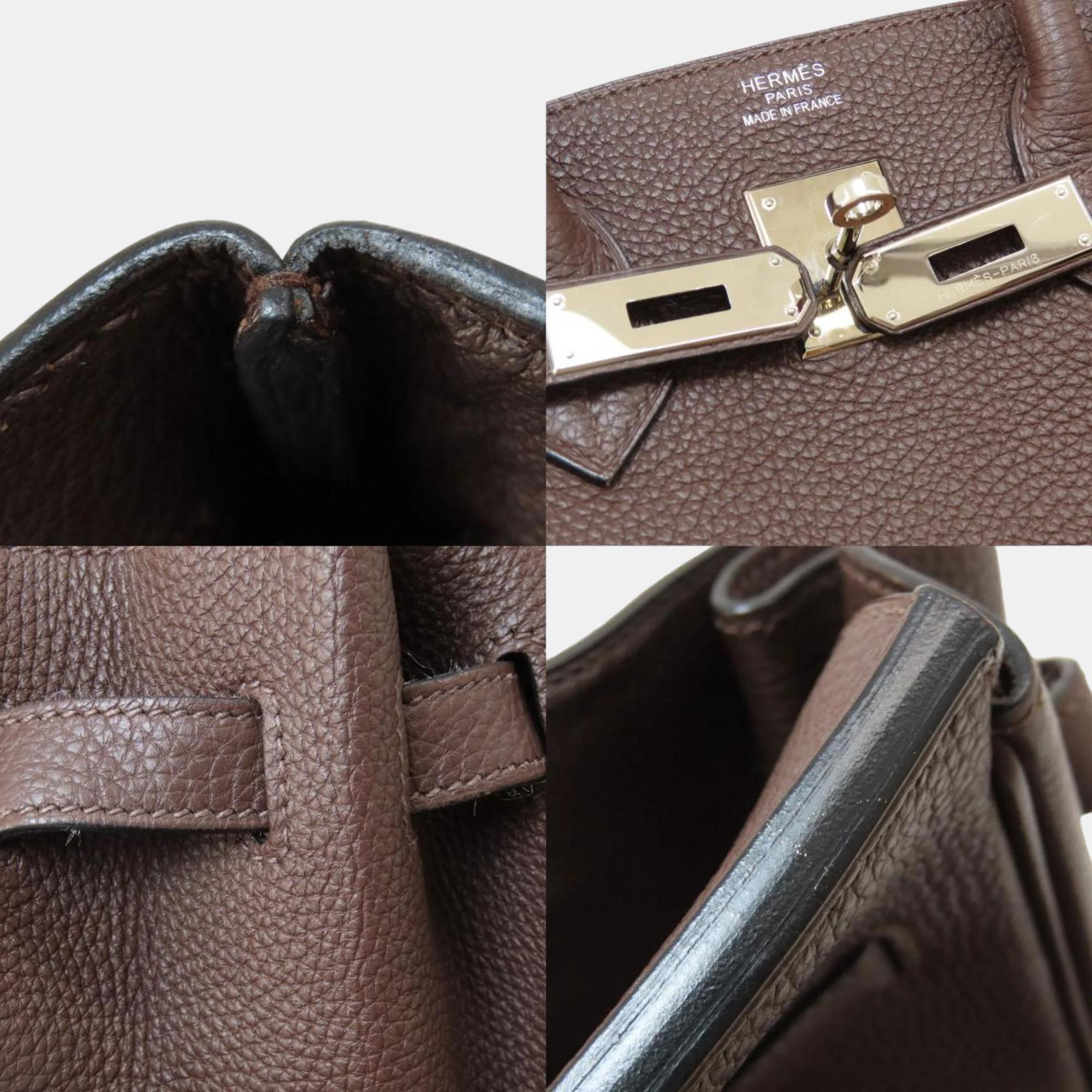 Hermes Dark Brown Togo Birkin 35 Handbag