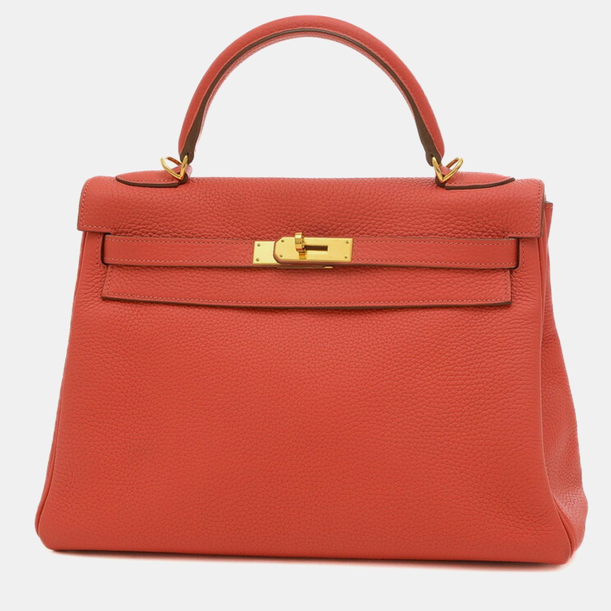 Hermes rose jaipur taurillon clemence leather kelly 32 tote bag