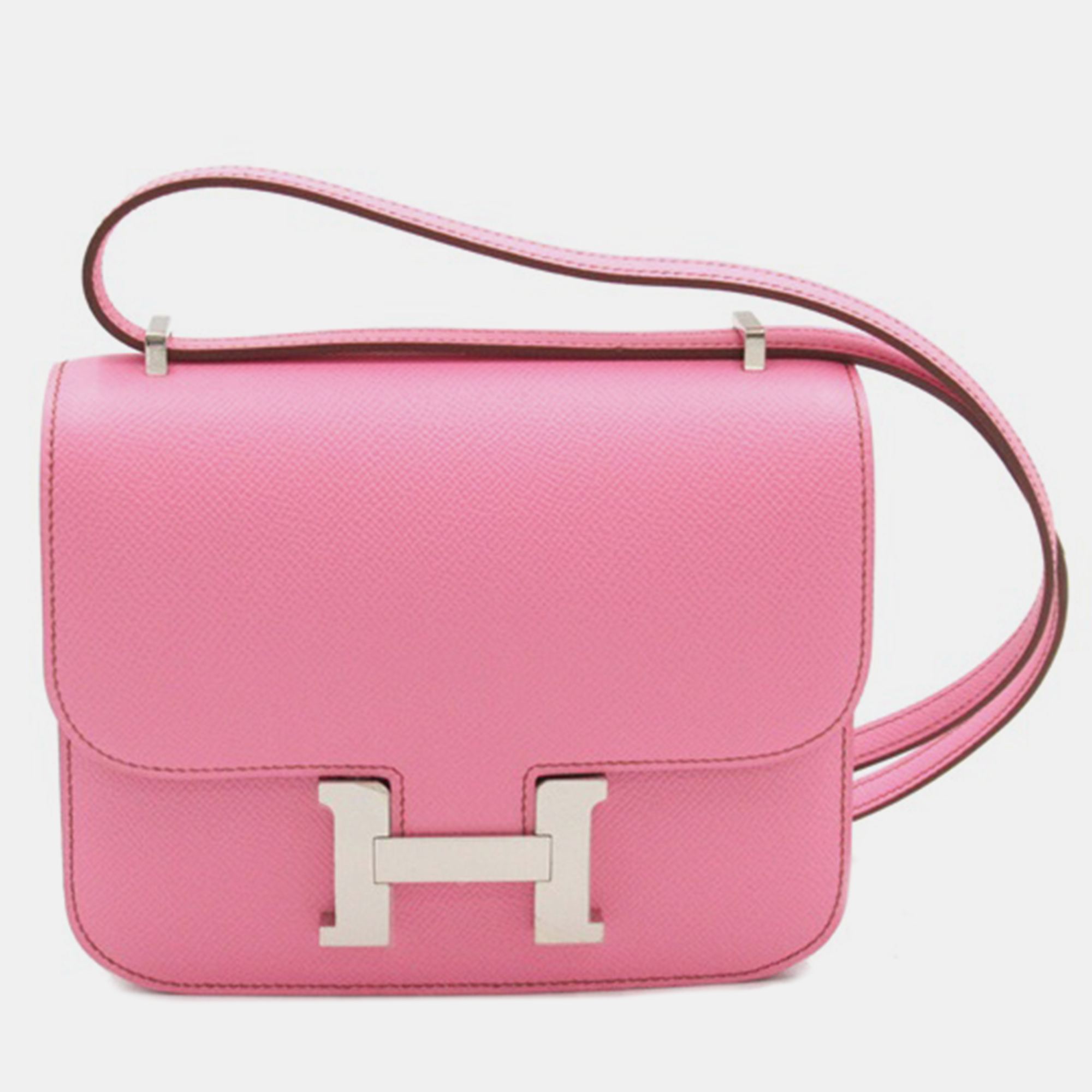 Hermes pink epsom leather mini constance bag