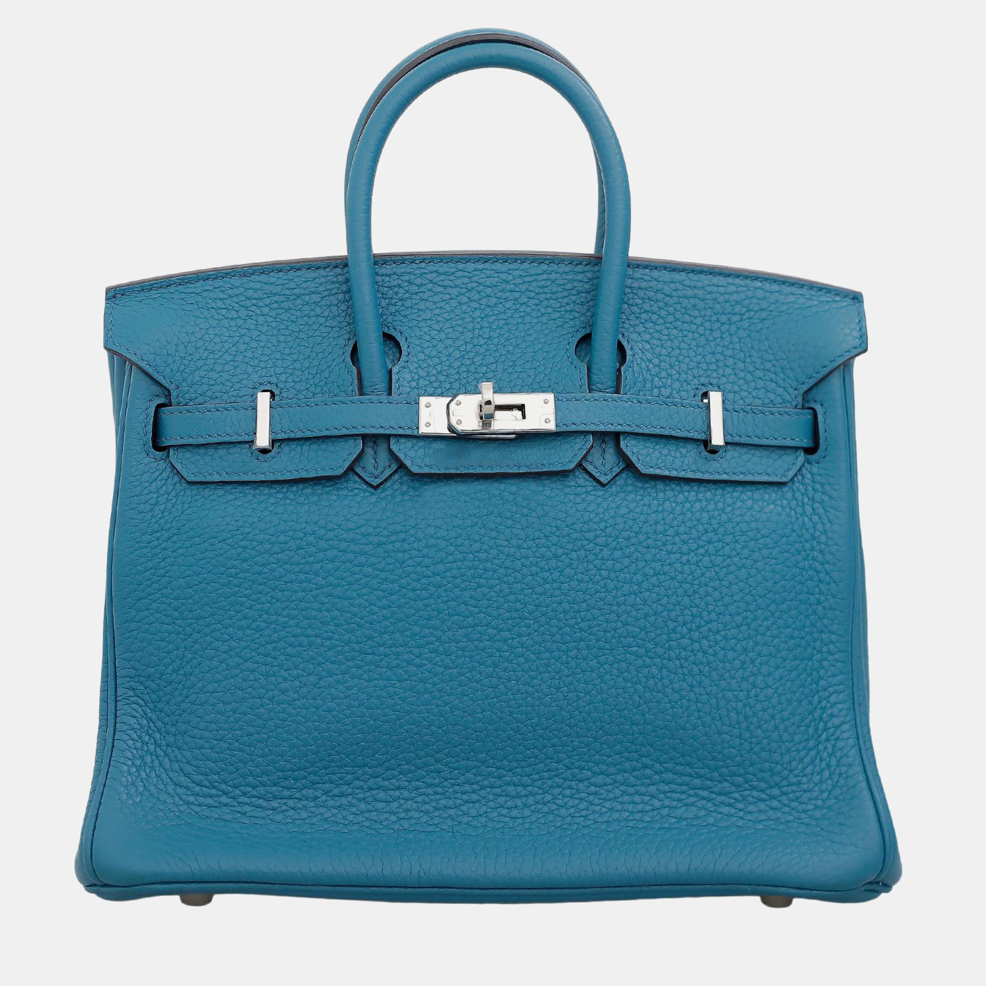 Hermes blue clemence leather birkin 25 candy bag