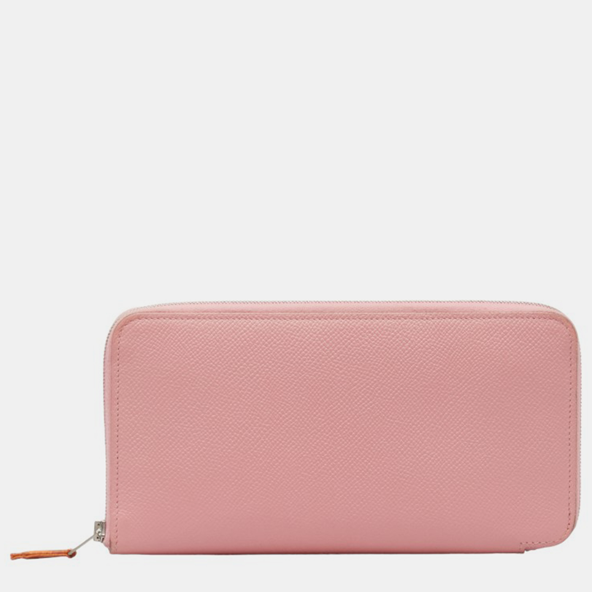 Hermes pink leather epsom leather azap classic wallet