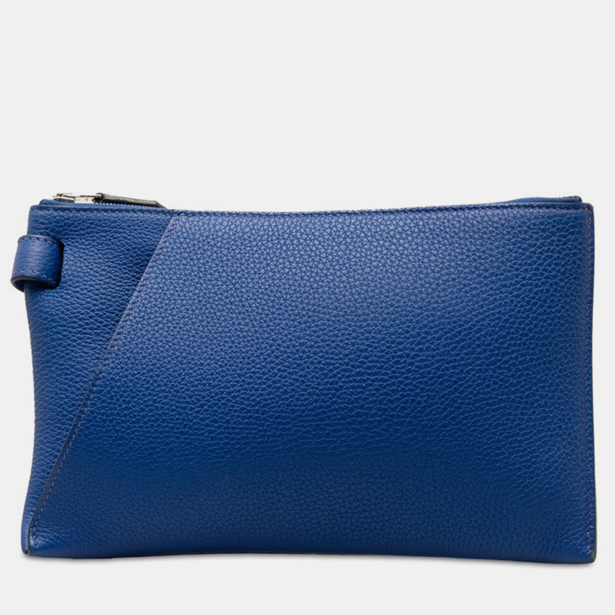 Hermes blue leather togo cabavertige pouch 24 bag