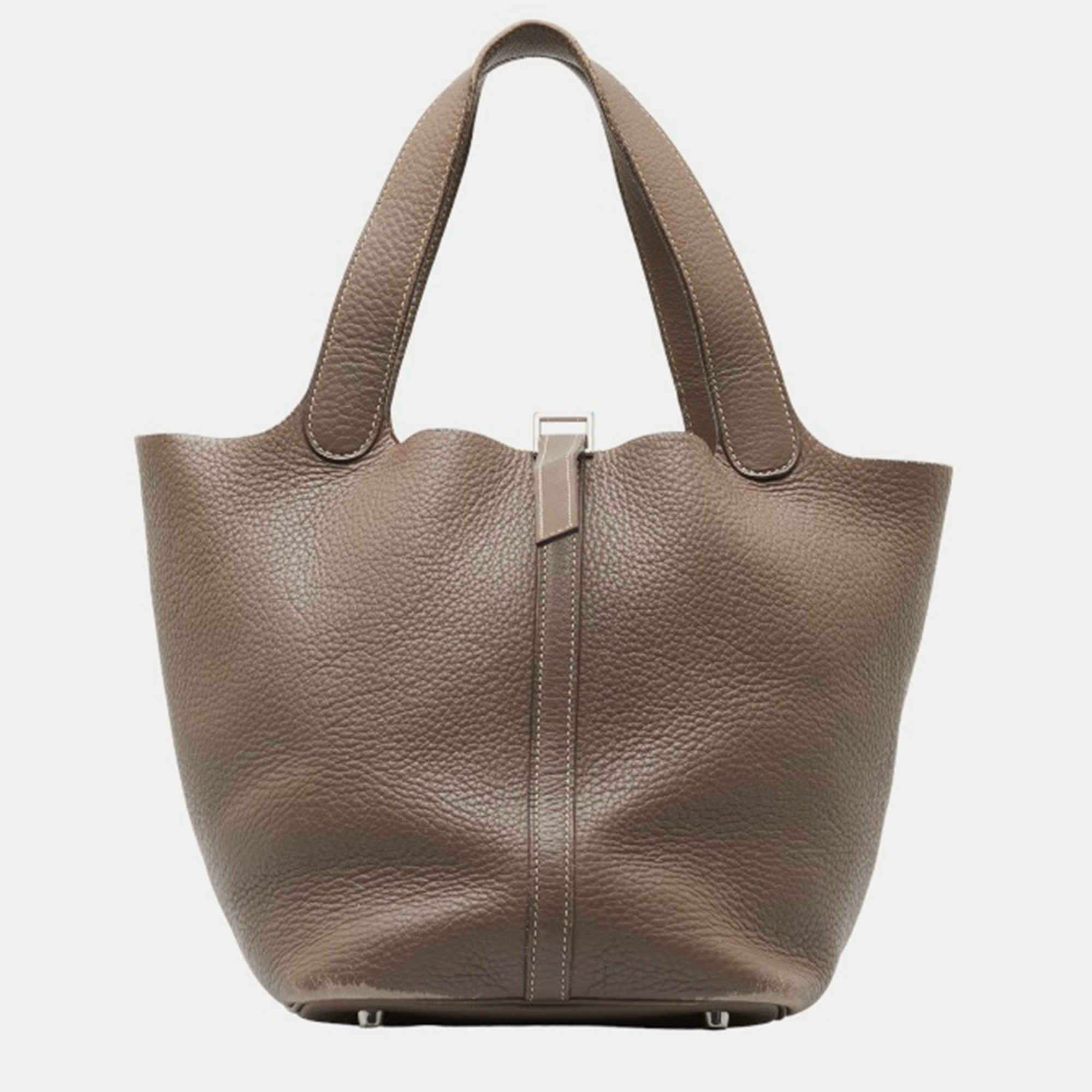 Hermes brown clemence leather picotin 22 bag