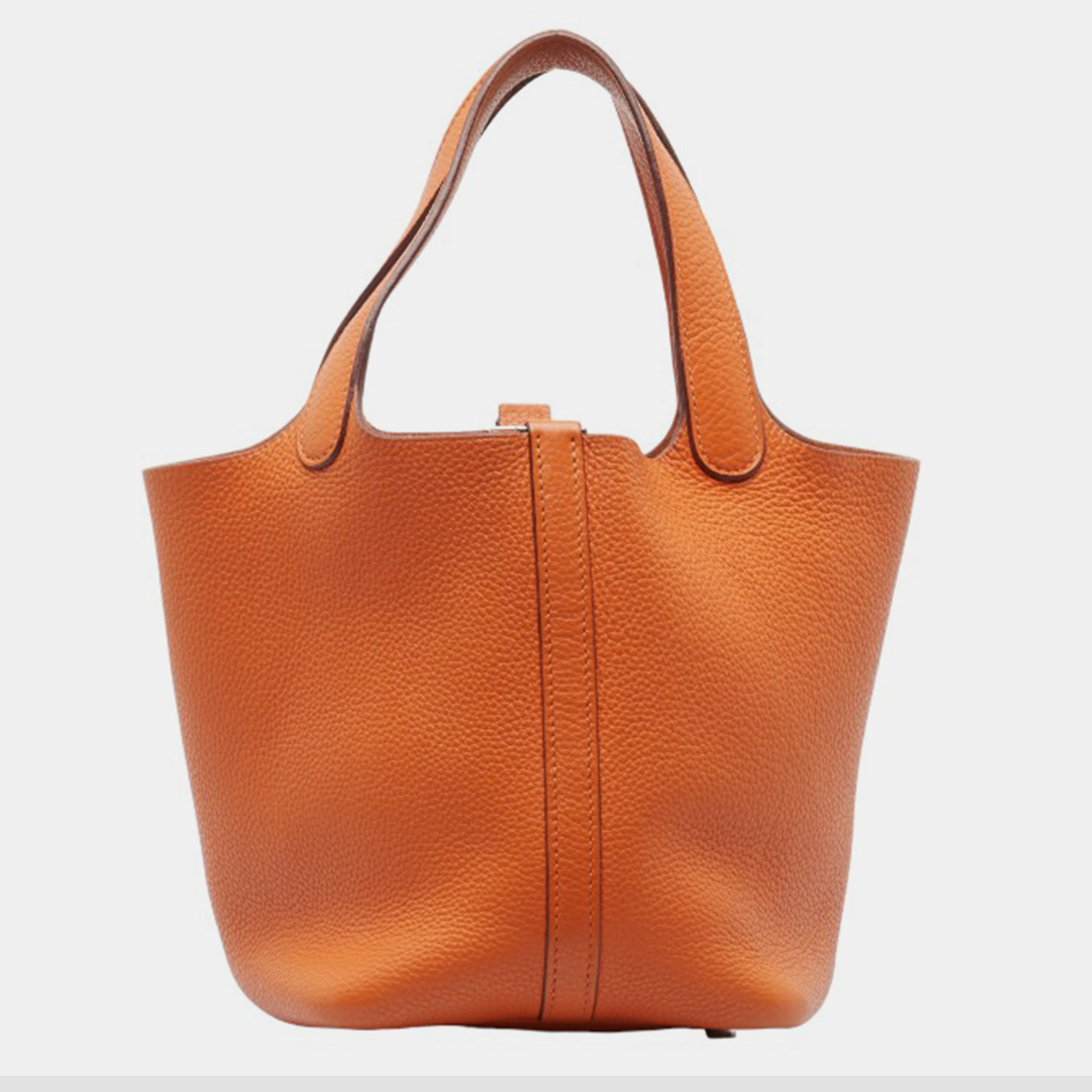 Hermes orange clemence leather picotin 18 bag
