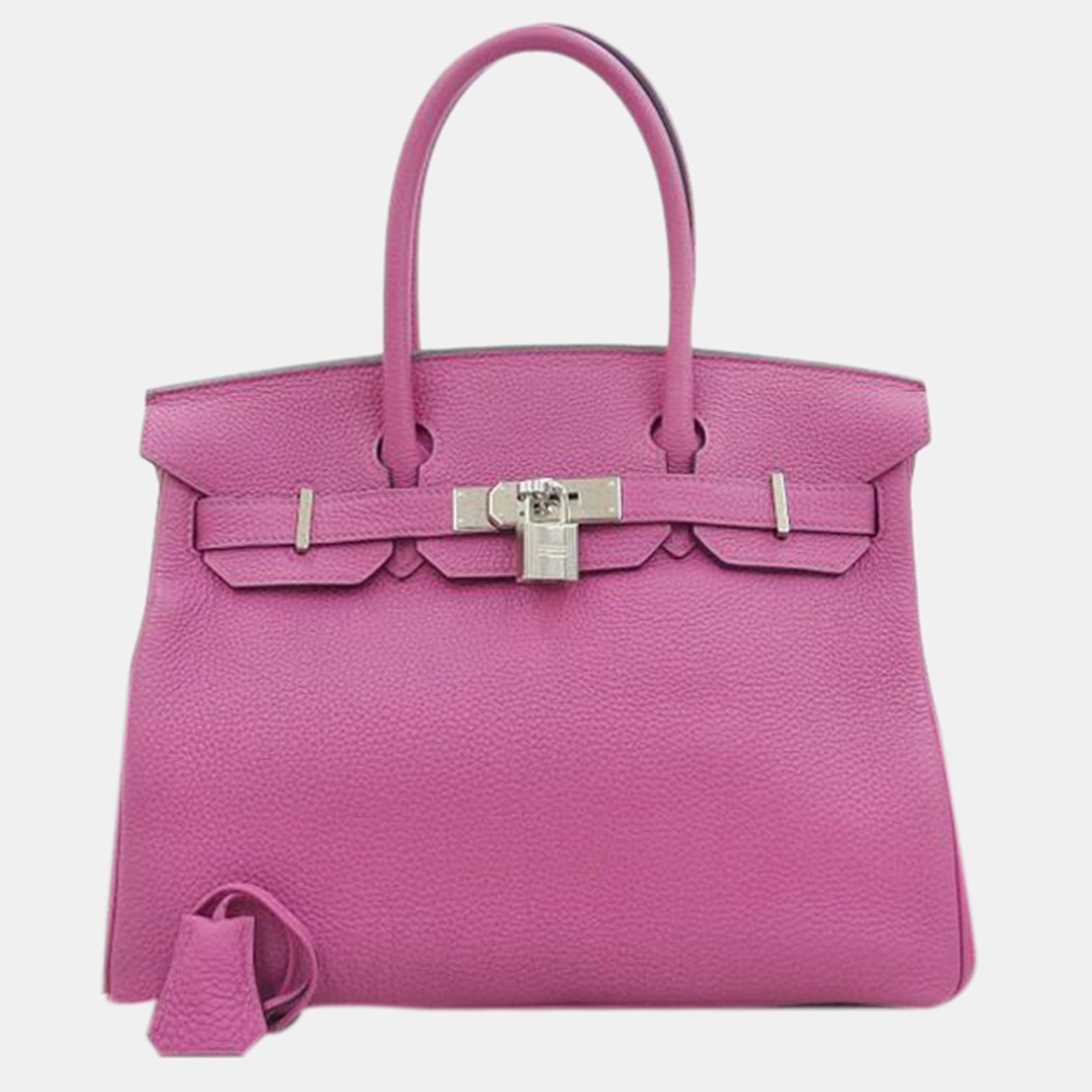 Hermes pink clemence leather birkin 30 bag